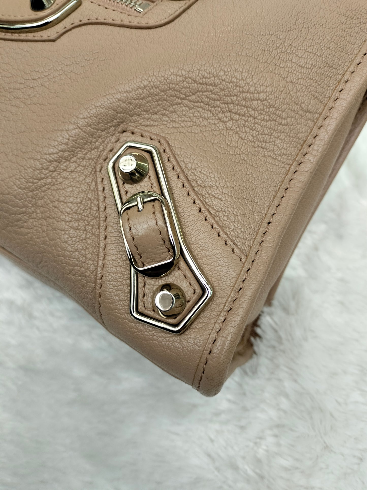 Balenciaga Small City Edge Rose De Sables SHW