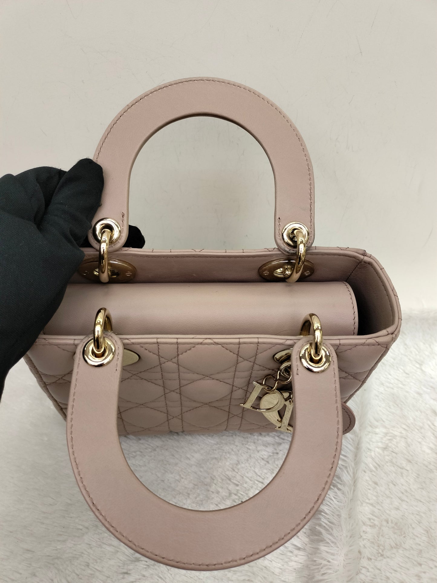 Lady Dior Small Lamb Taupe GHW 2017