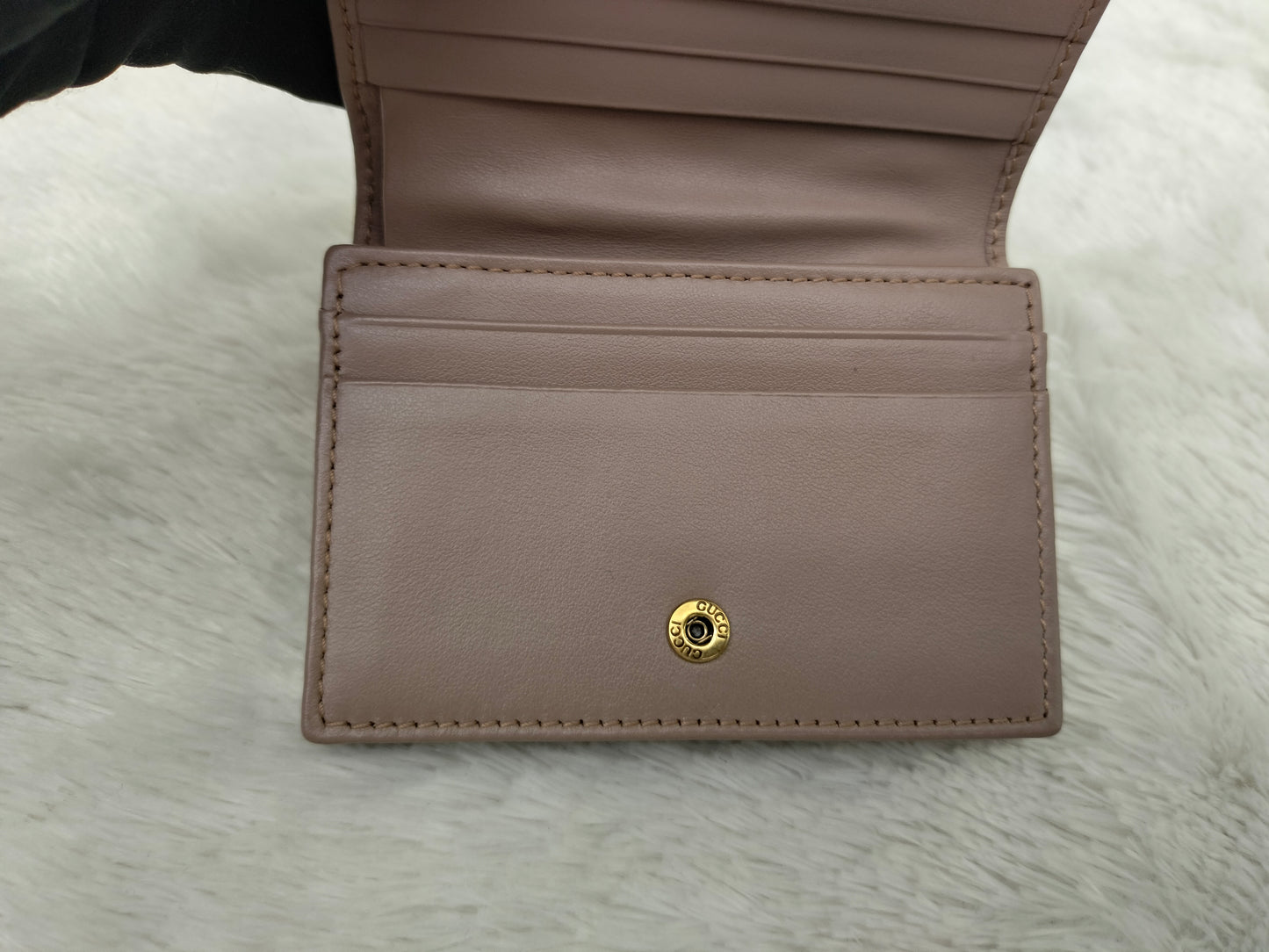 Gucci Card Case Wallet Marmont Dusty Pink GHW