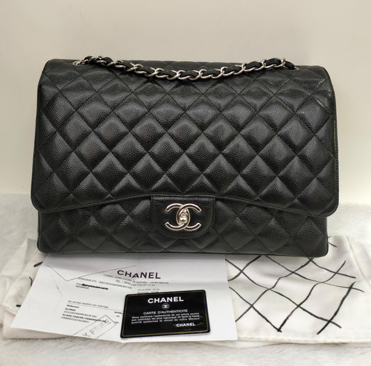 Chanel Maxi Caviar Black SHW DF #23