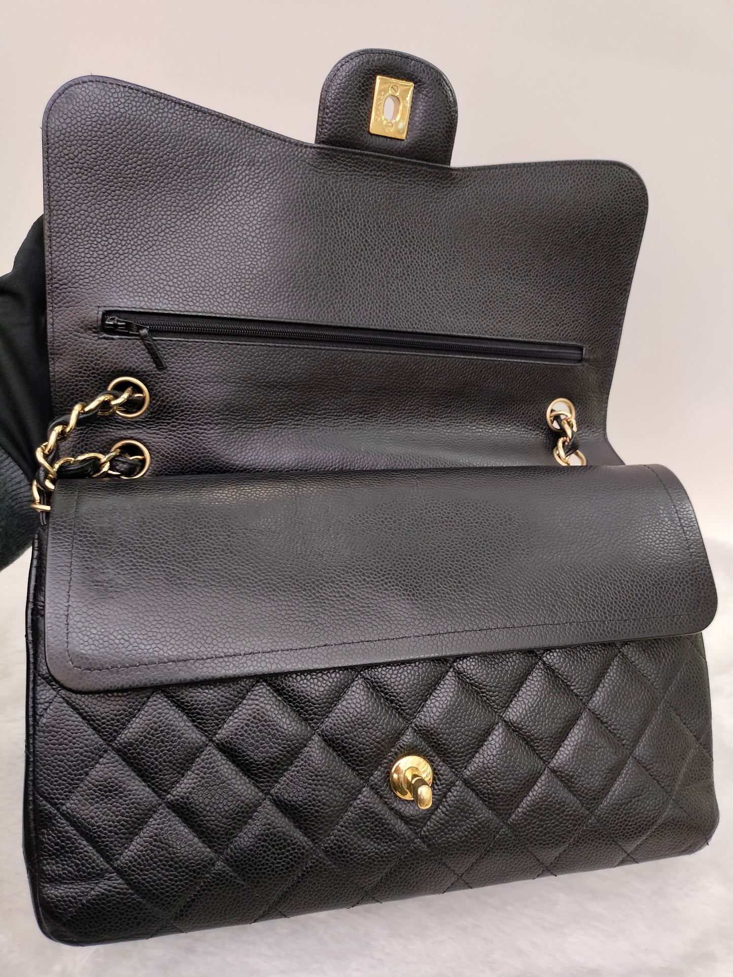 Chanel Jumbo Caviar Black GHW DF #18