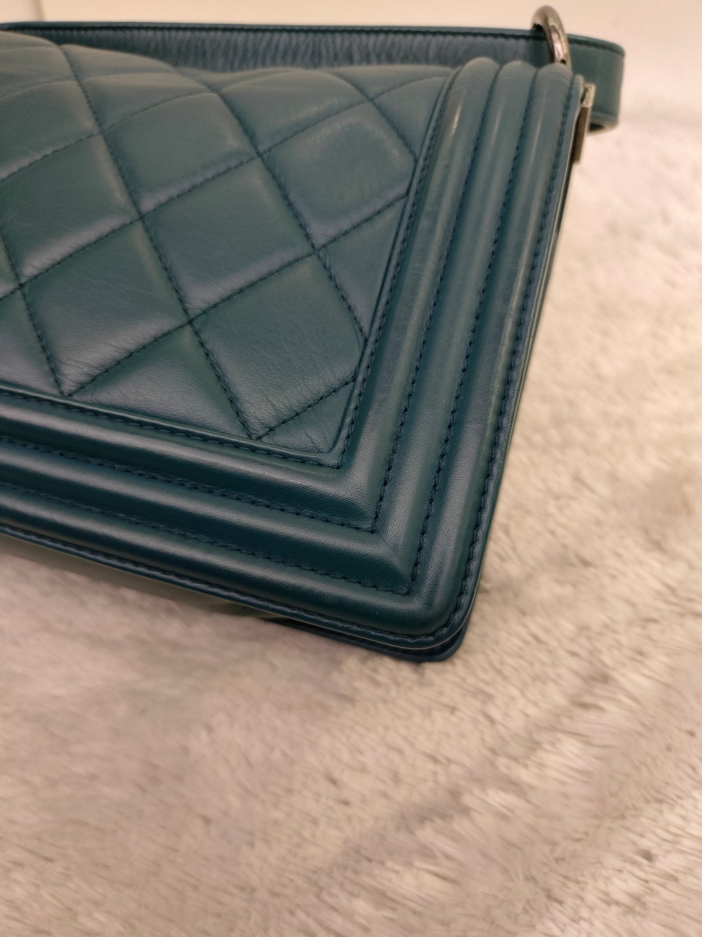 Chanel Boy 25 Lamb Turquoise RHW #19