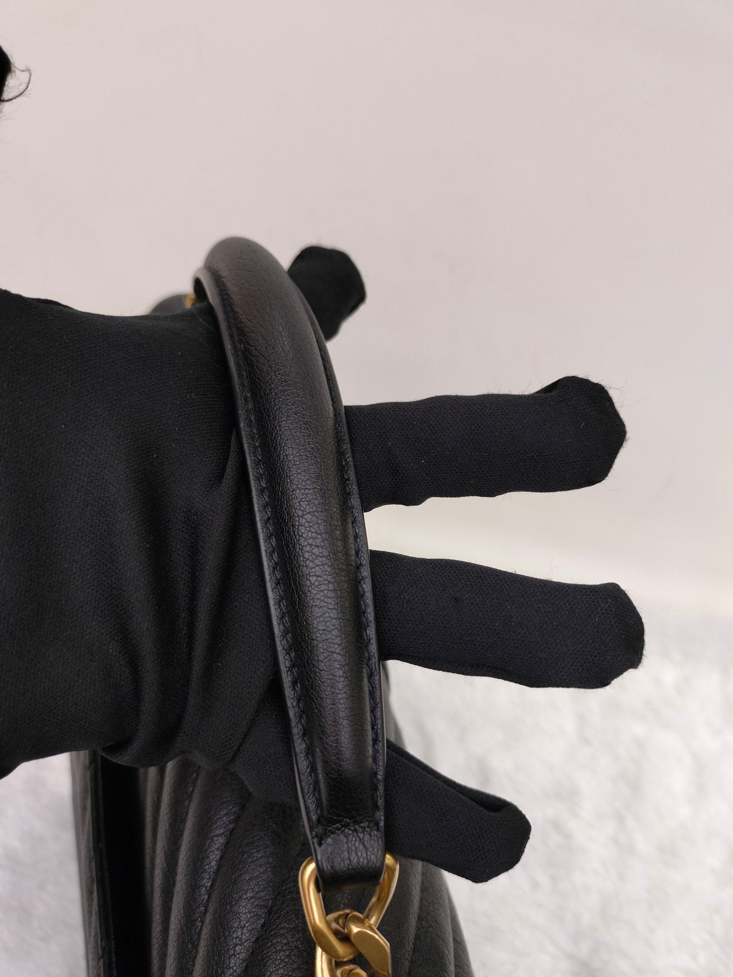 YsL College Large Chevron Black GHW 2020