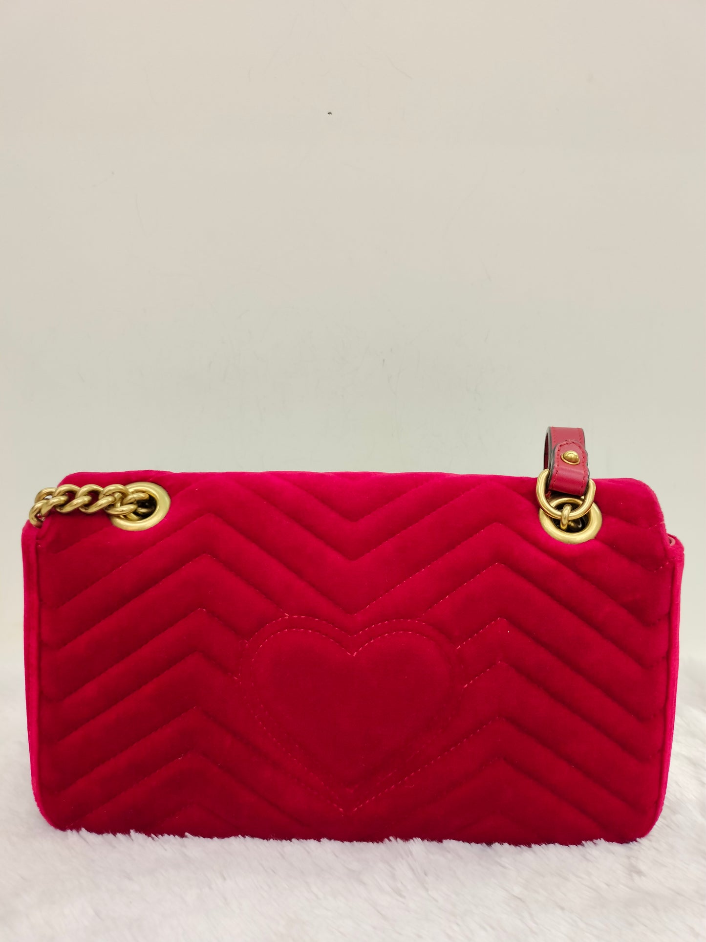 Gucci Marmont Small Velvet Red GHW 2018