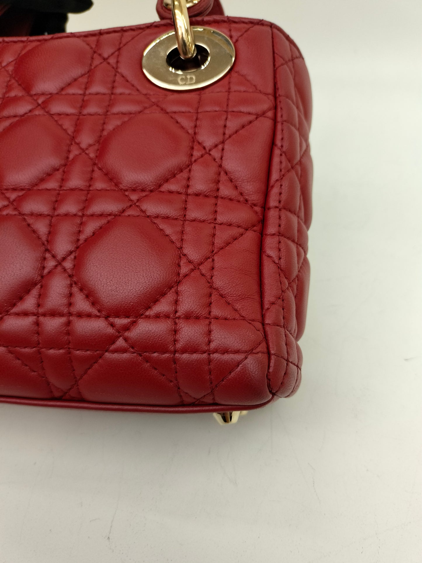 Lady Dior Mini Lamb Red GHW 2017