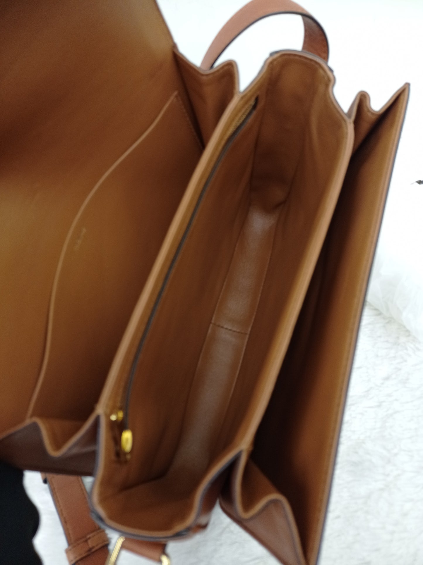 Celine Triomphe Canvas White Tan GHW 2019