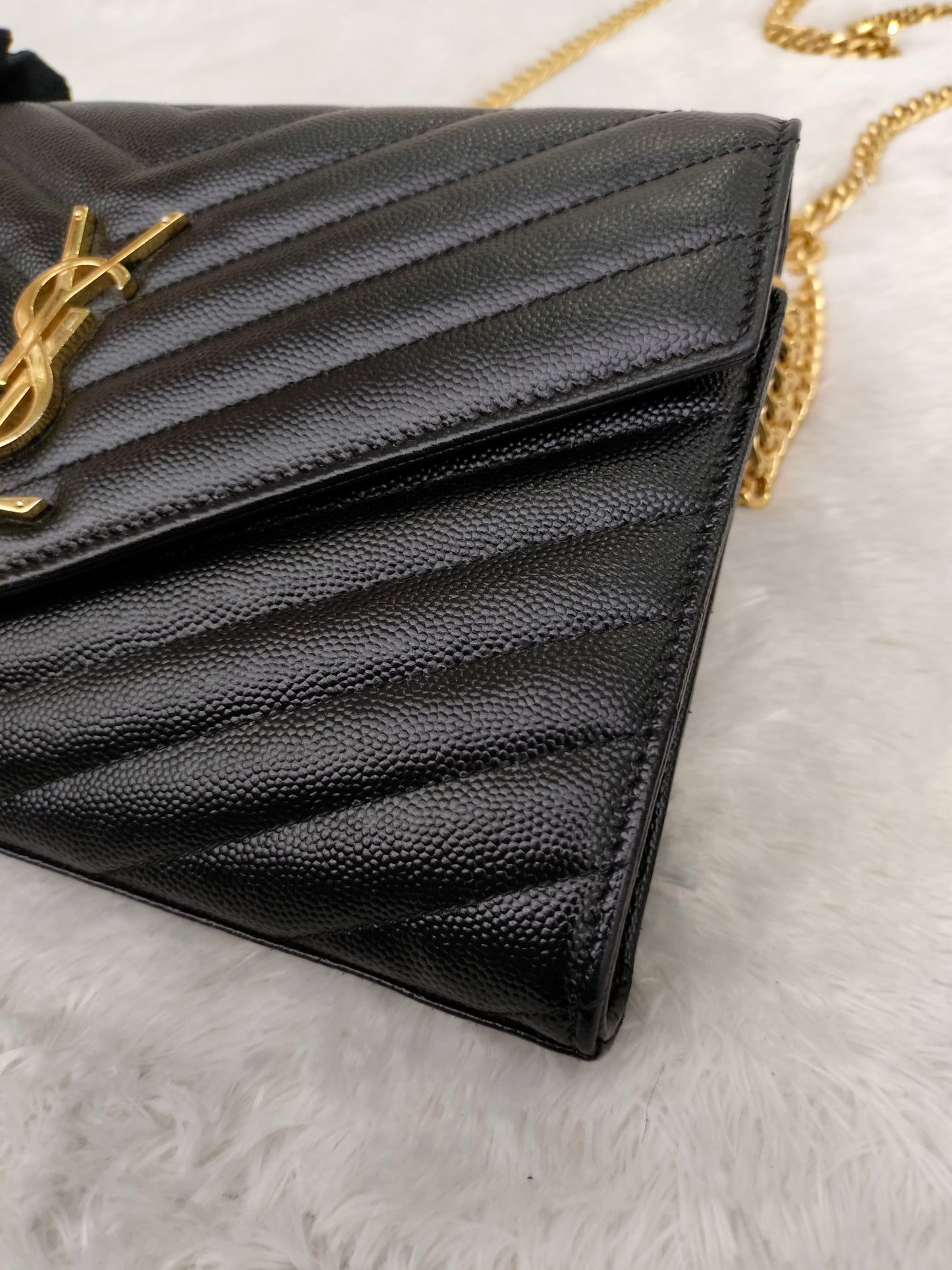 YsL WOC Chevron Grained Black GHW