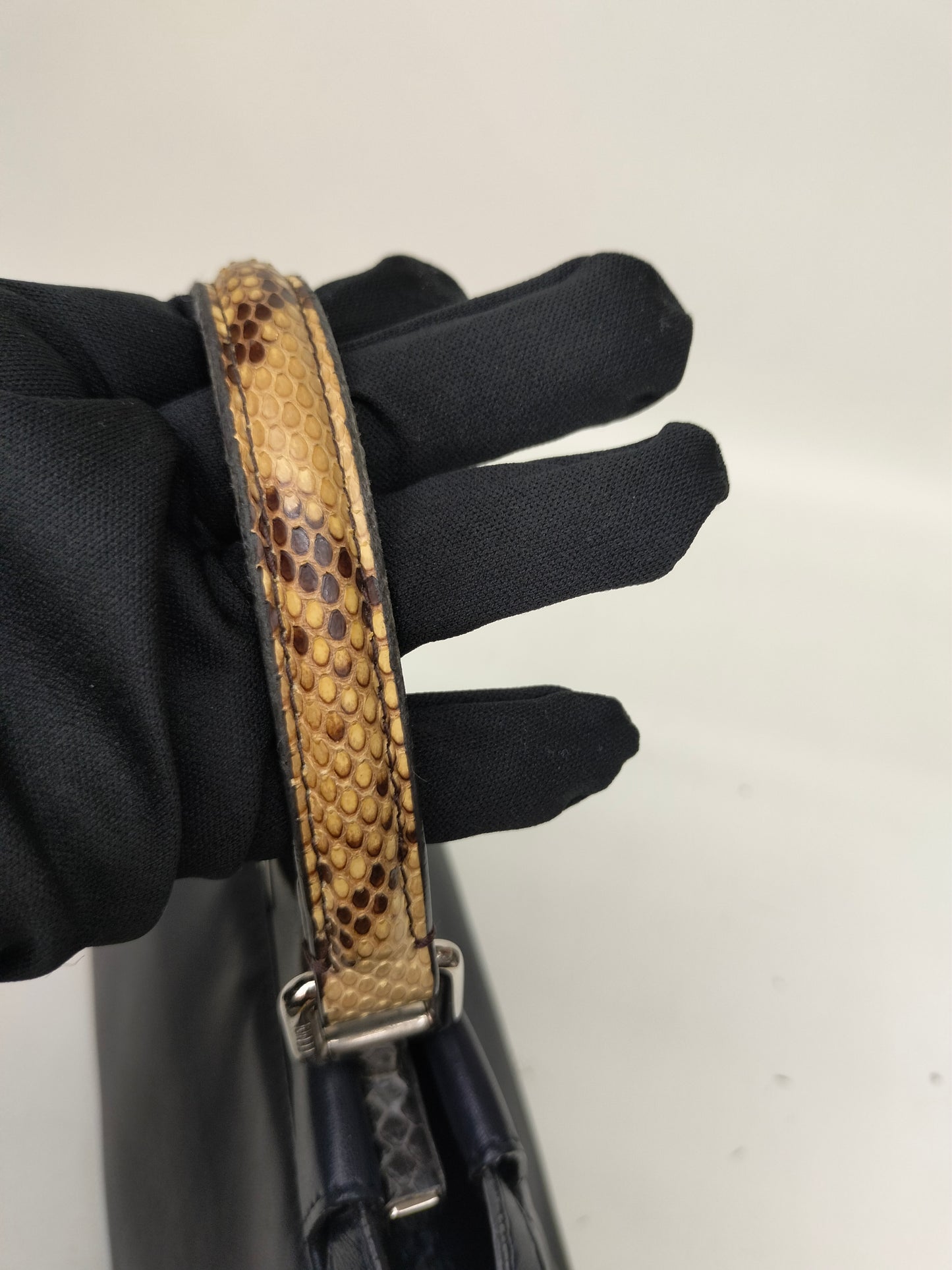 Fendi Peekaboo Mini Monster Black Handle Python SHW