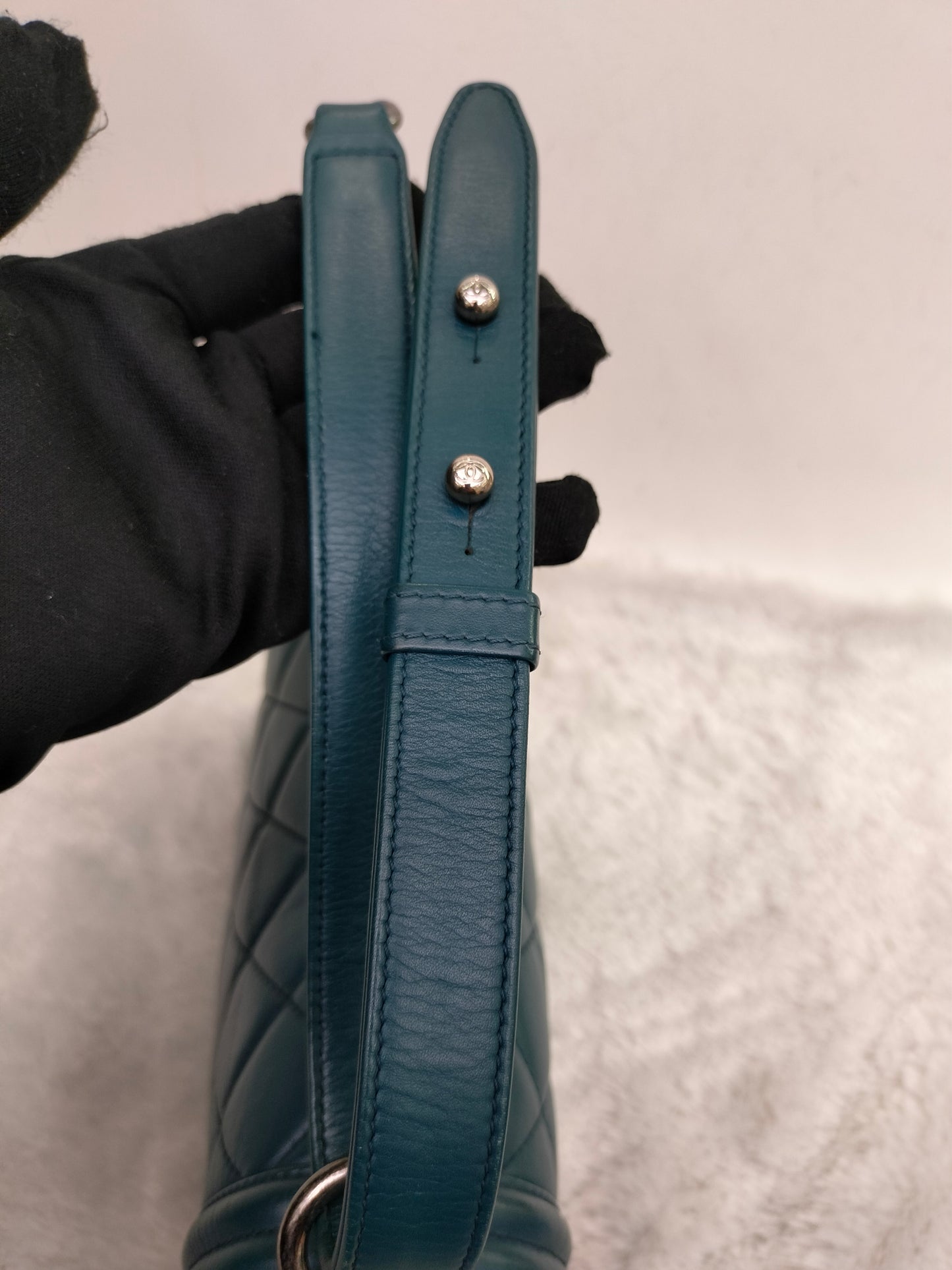 Chanel Boy 25 Lamb Turquoise RHW #19