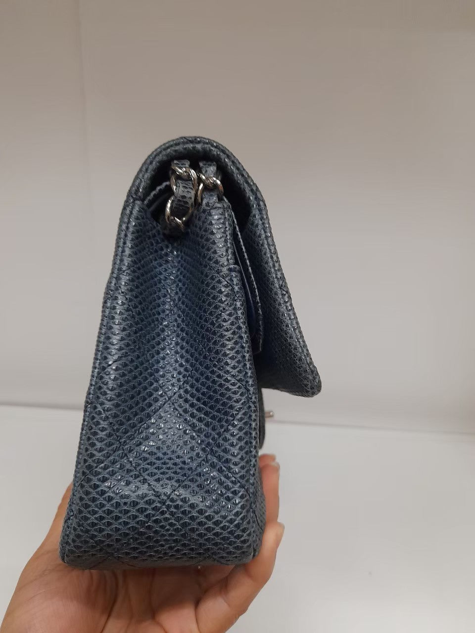 Chanel Medium Lizard Blue SHW #14 Size 25,5x15,5x6,5