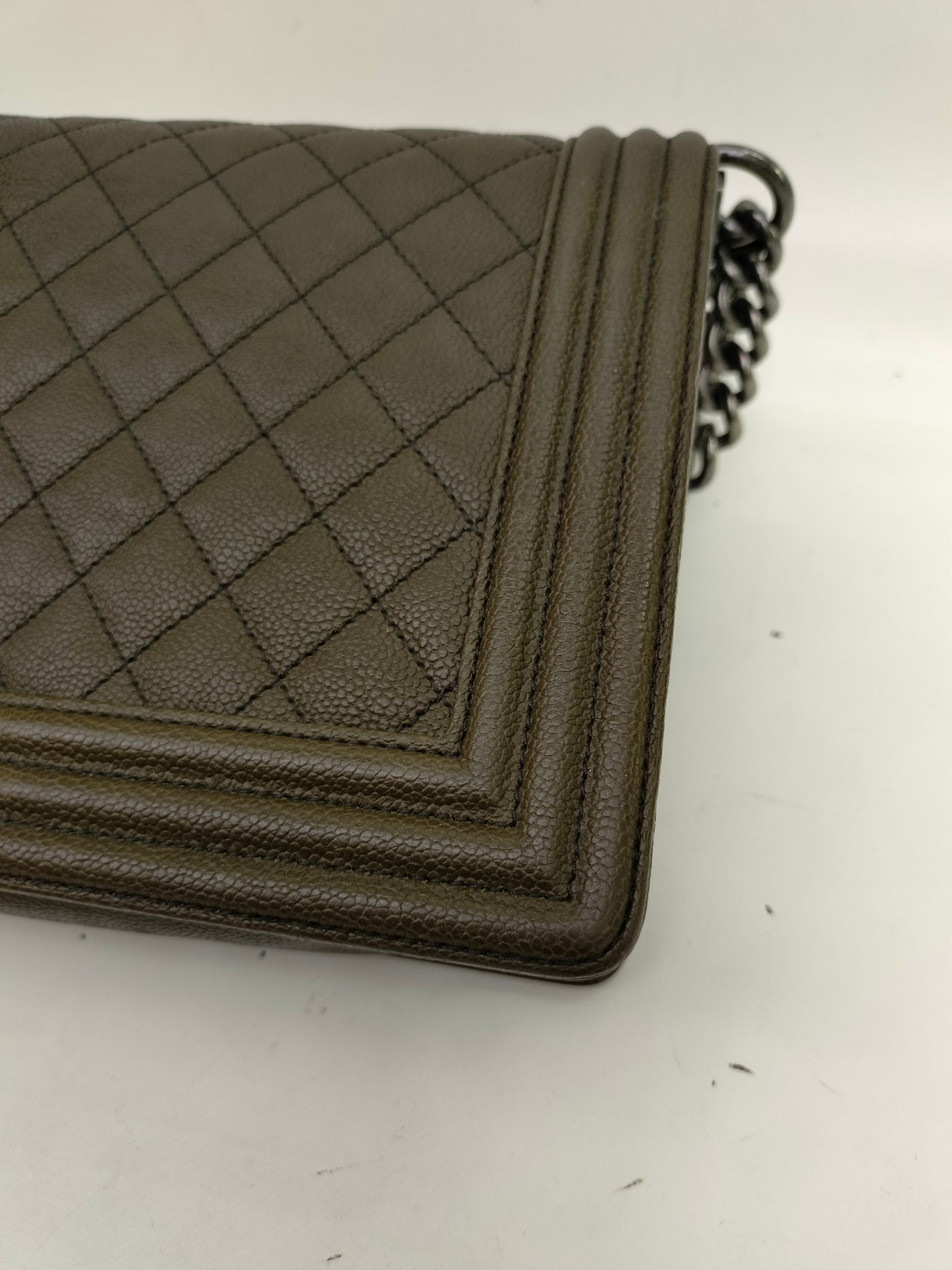 Chanel Boy 28 Caviar Khaki RHW #23
