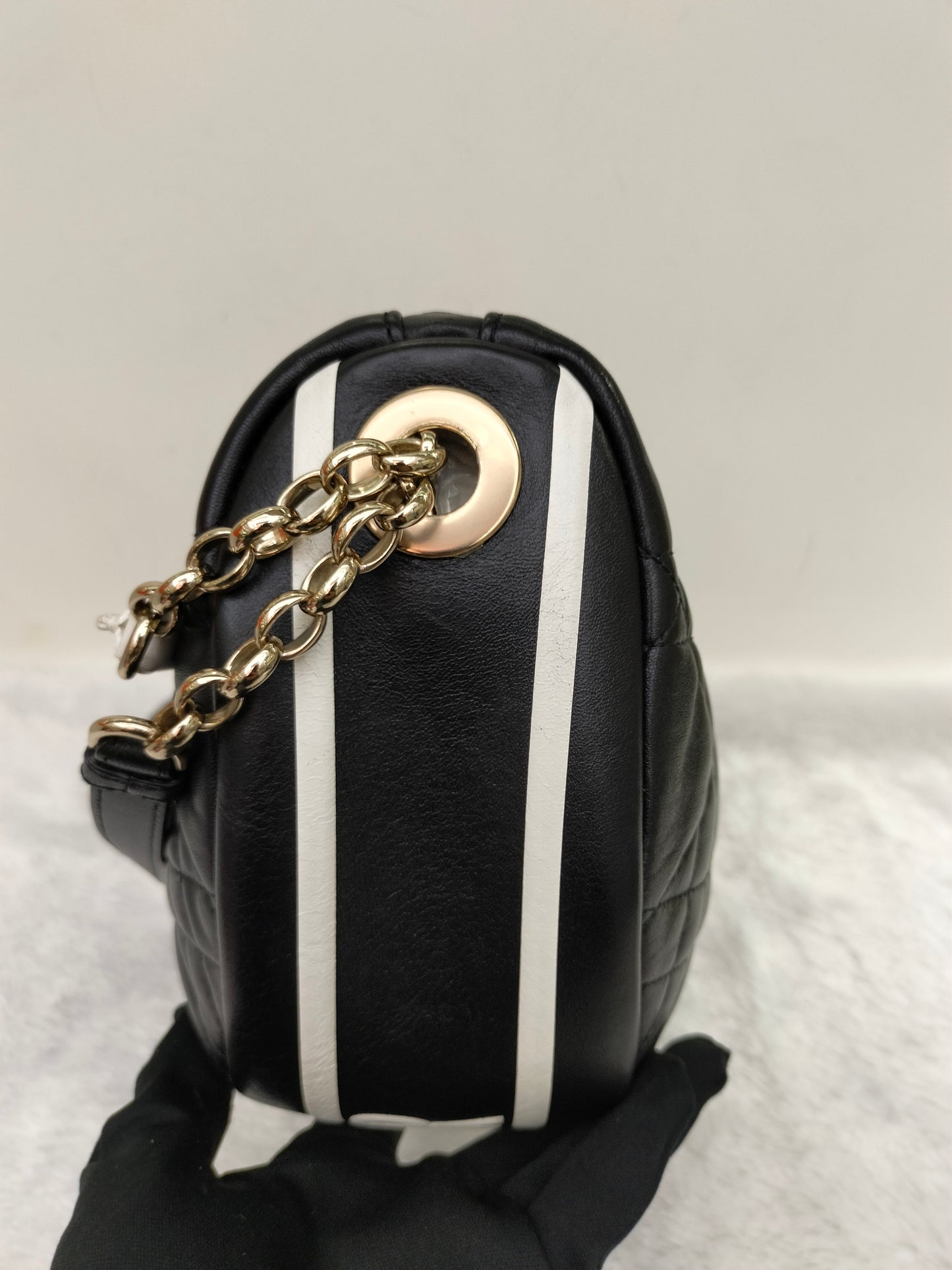 Dior Vibe Medium Cannage Lamb Black White GHW 2022