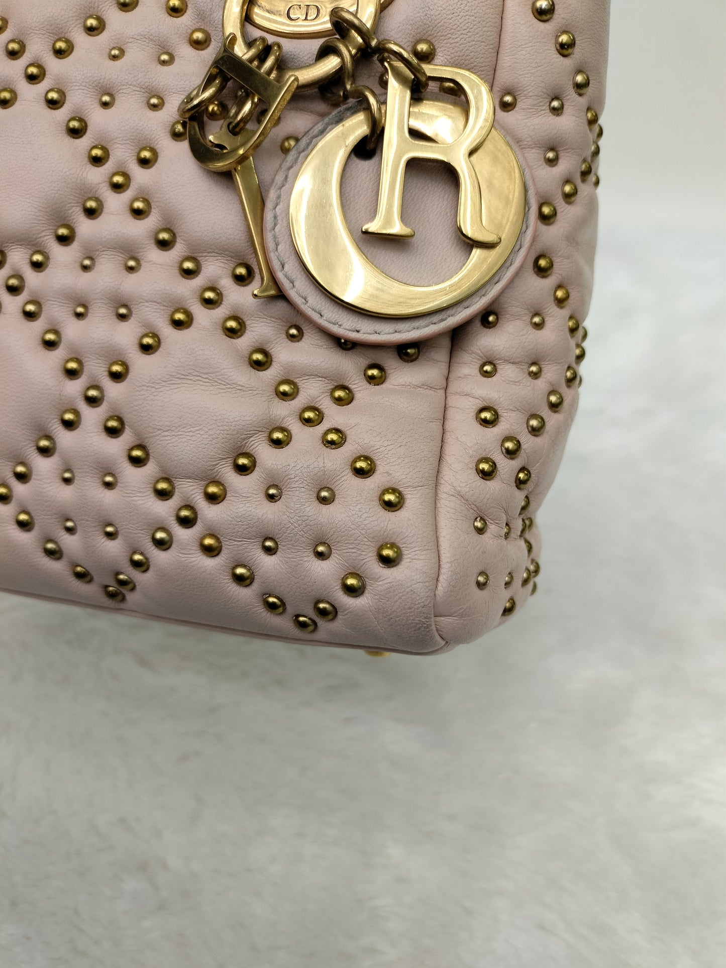 Lady Dior Mini Supple Studded Soft Pink GHW 2017