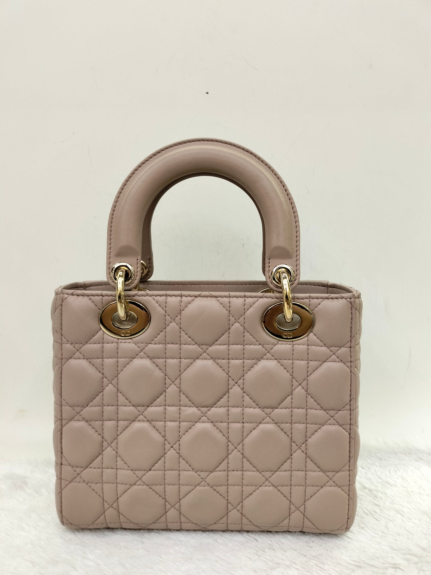 Lady Dior Small Lamb Taupe GHW 2017