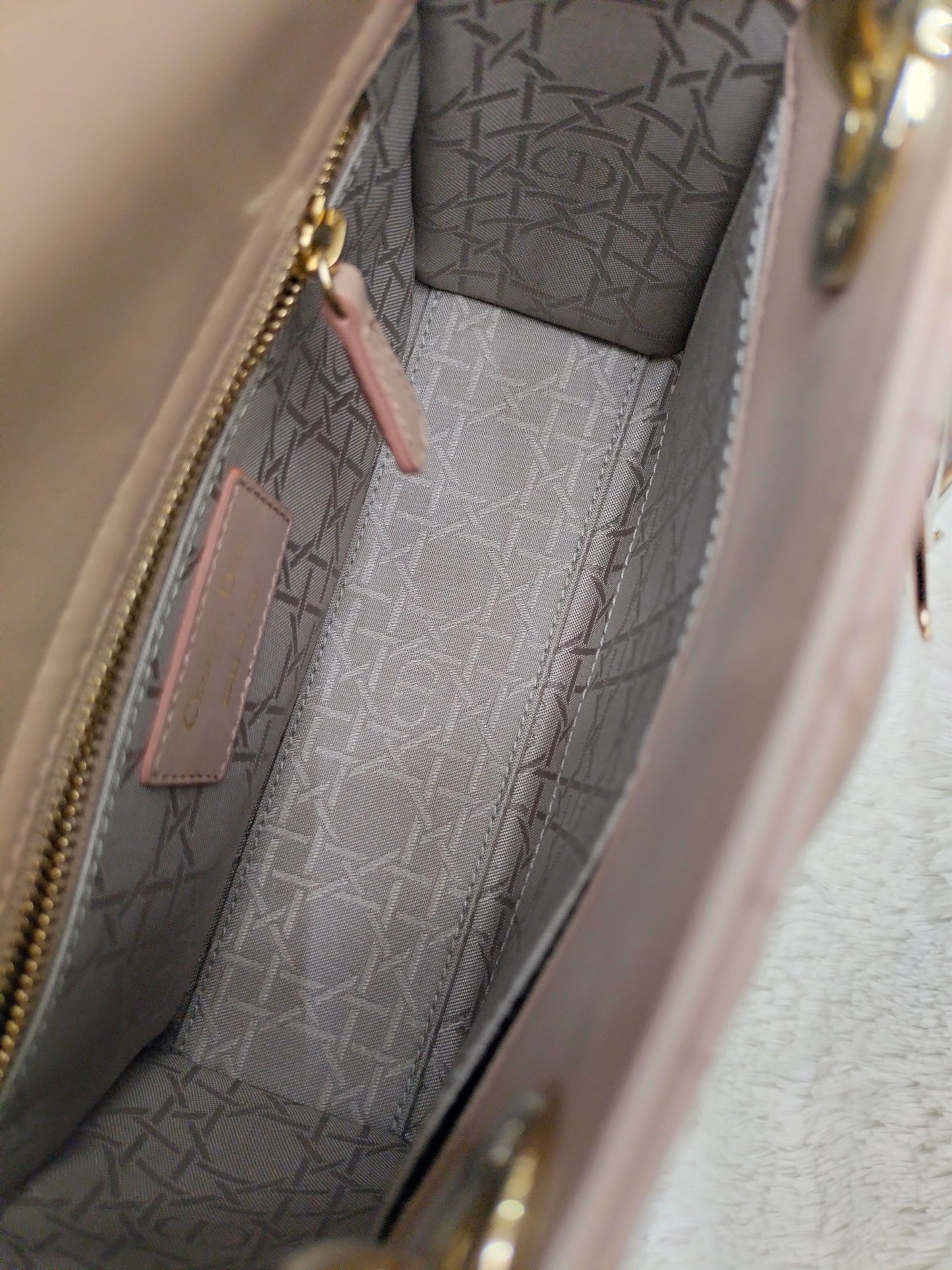 Lady Dior Small Lamb Taupe GHW 2017