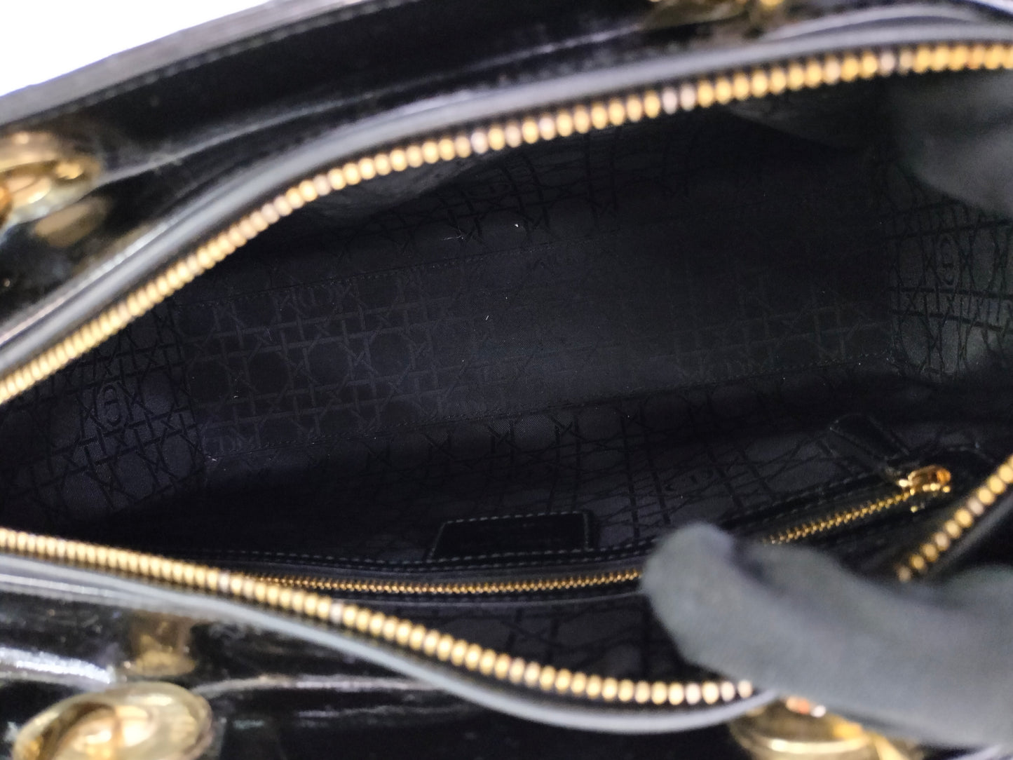 Lady Dior Large Patent Black GHW 2015