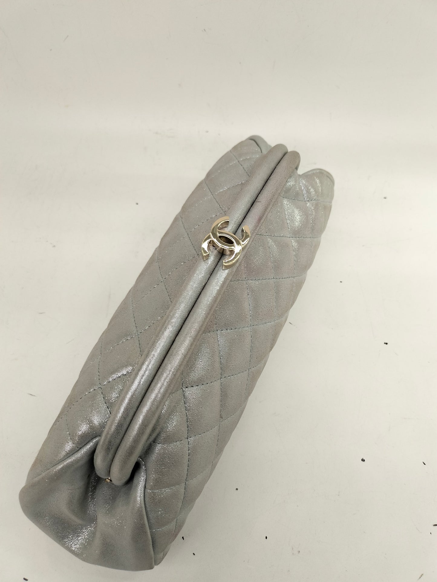 Chanel Timeless Clutch Metallic Silver GHW #15