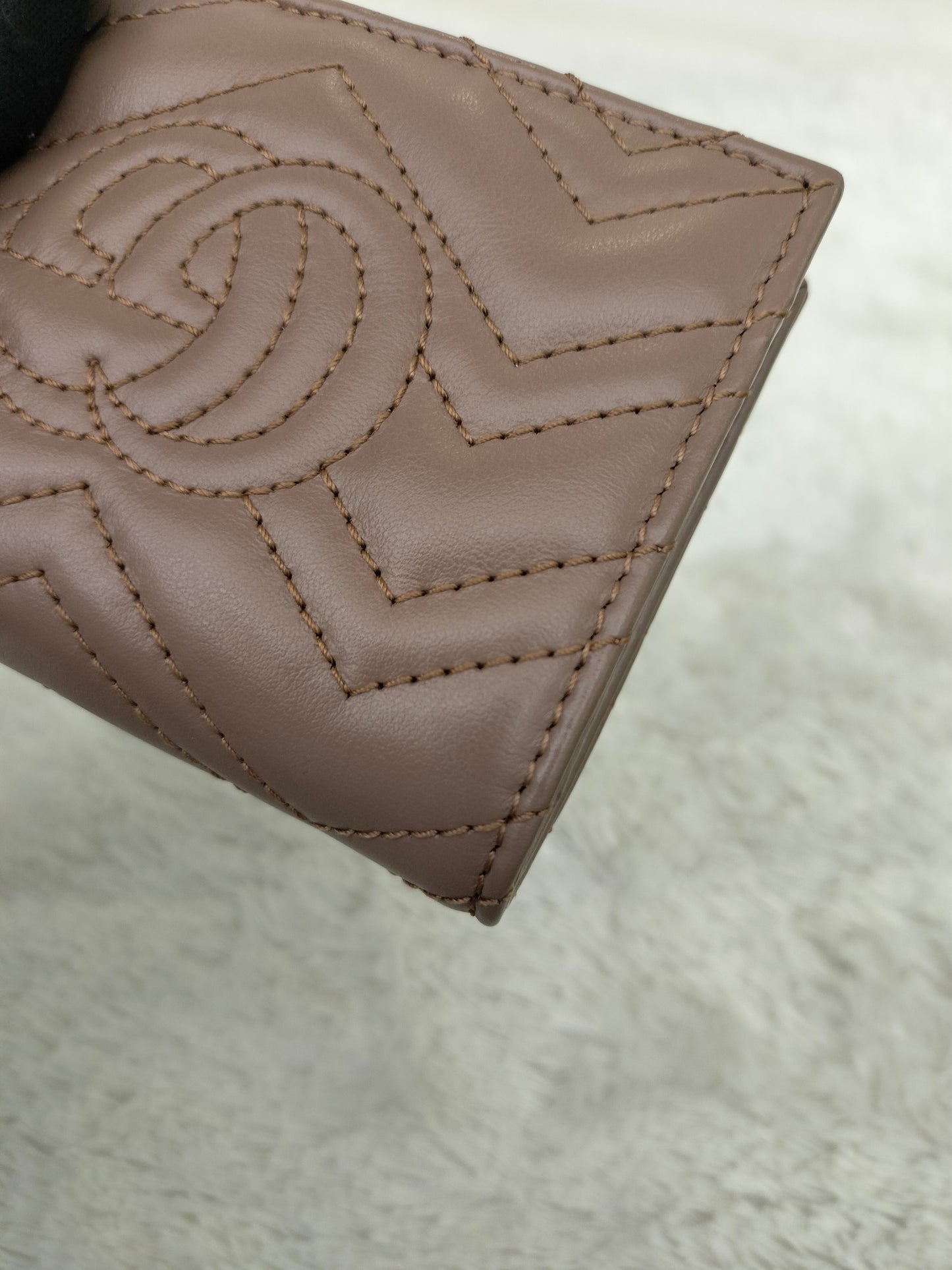 Gucci Card Case Wallet Marmont Dusty Pink GHW