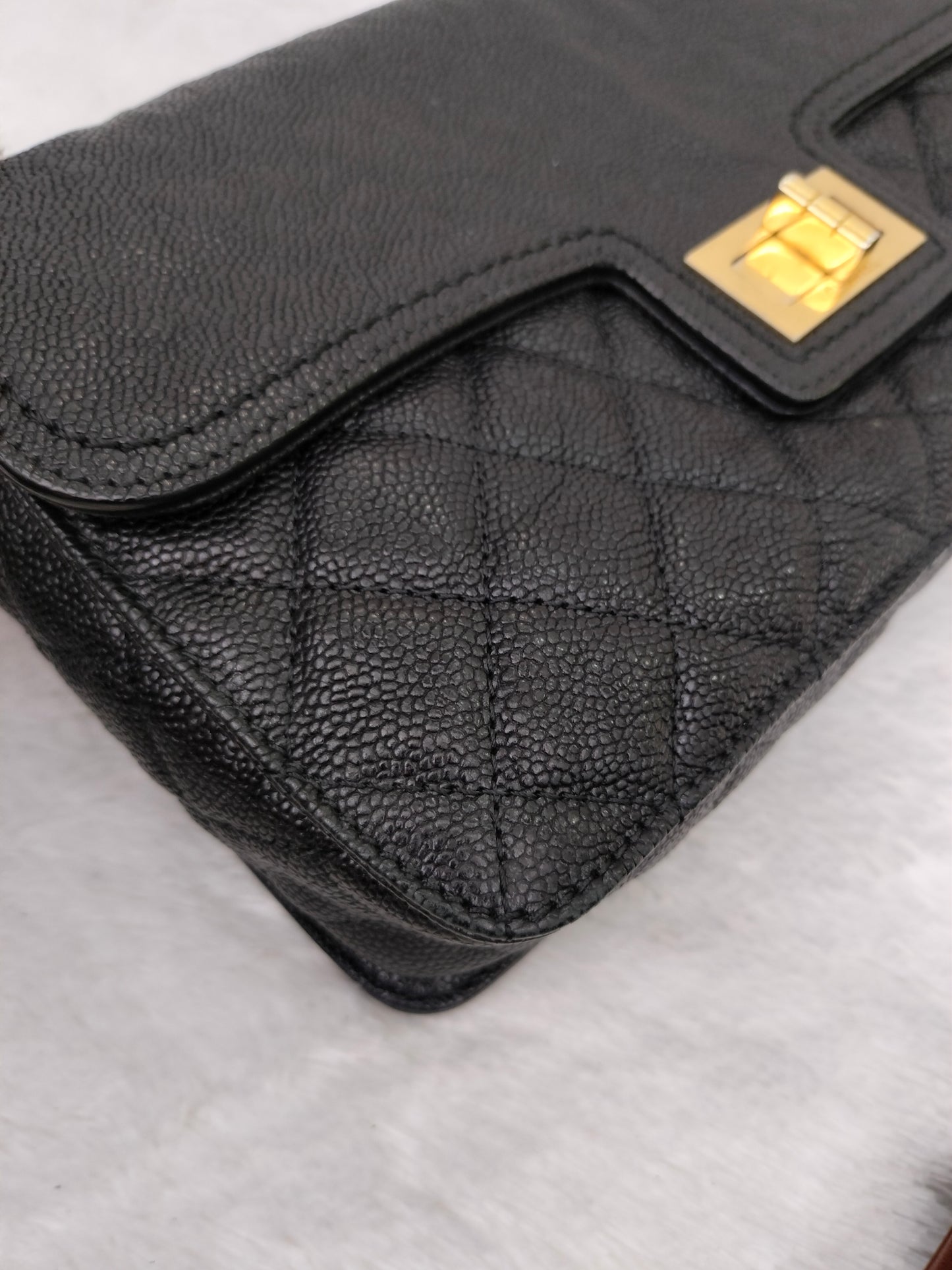 Chanel Mademoiselle Medium Lock Flap Caviar Black GHW #16
