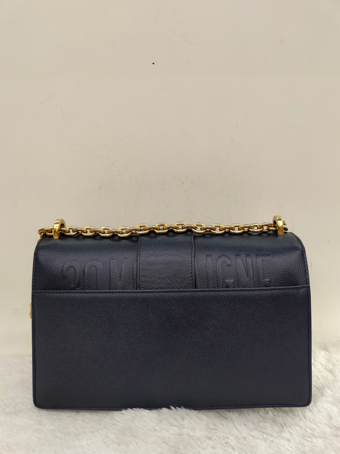 Dior Montaigne East West Grained Navy Blue GHW 2019