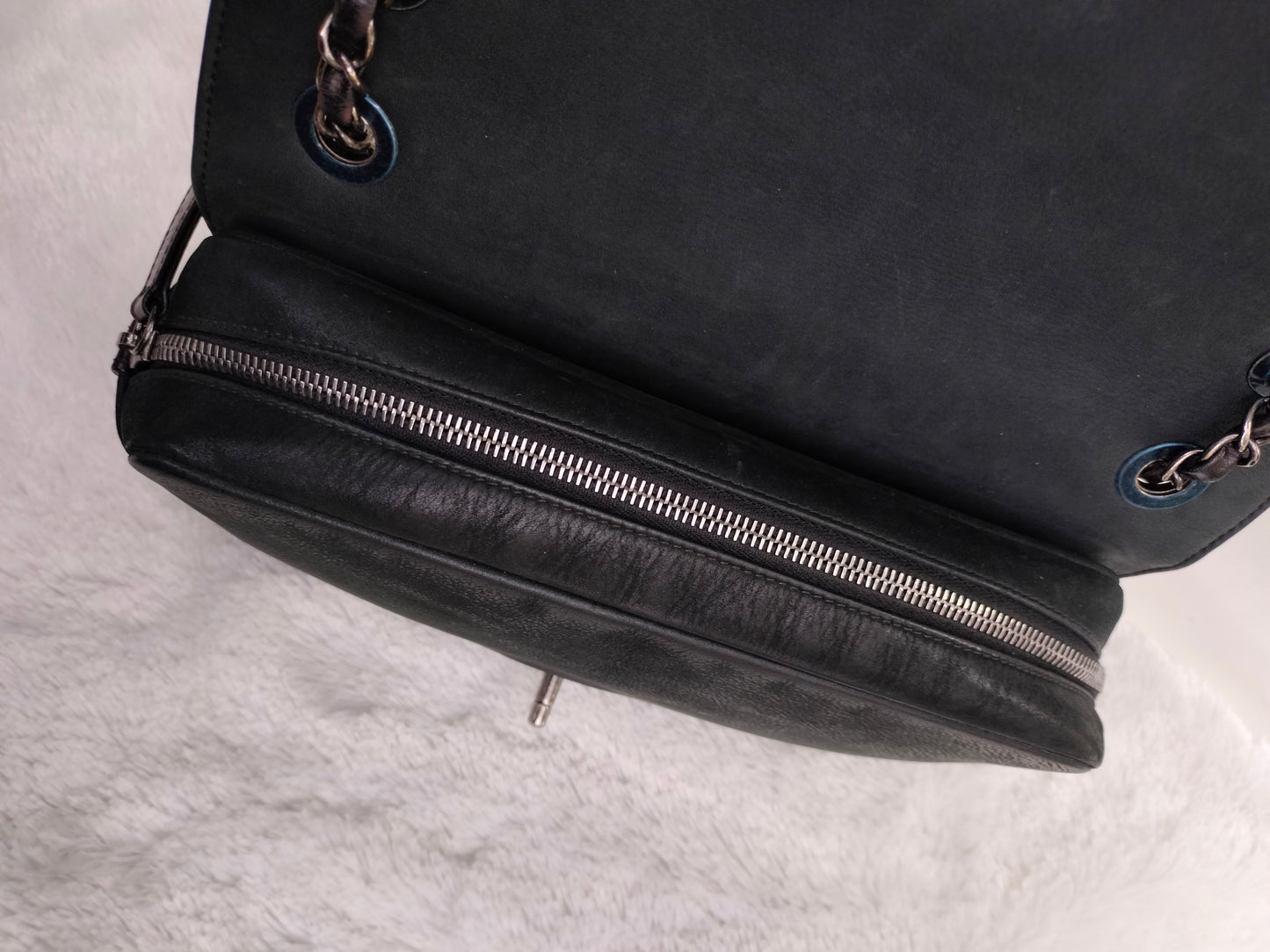 Chanel Day Trip Flap Calfskin Black RHW #22