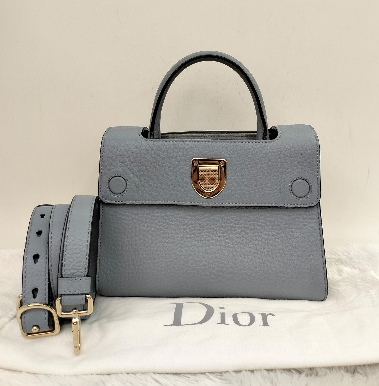 Diorever Mini Grained Blue GHW 2017