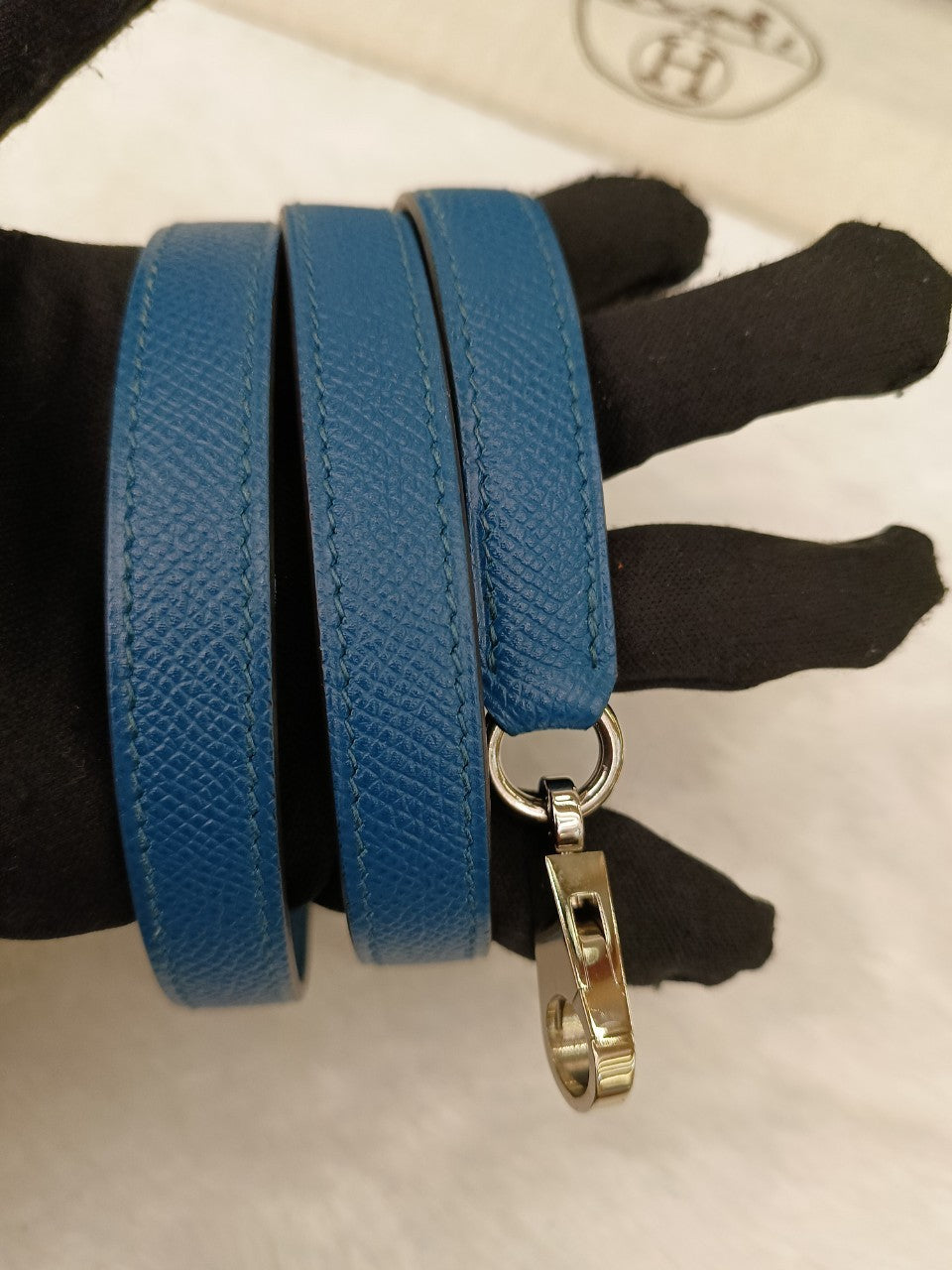 Kelly32 Epsom Sellier Bleu Izmir PHW #R square