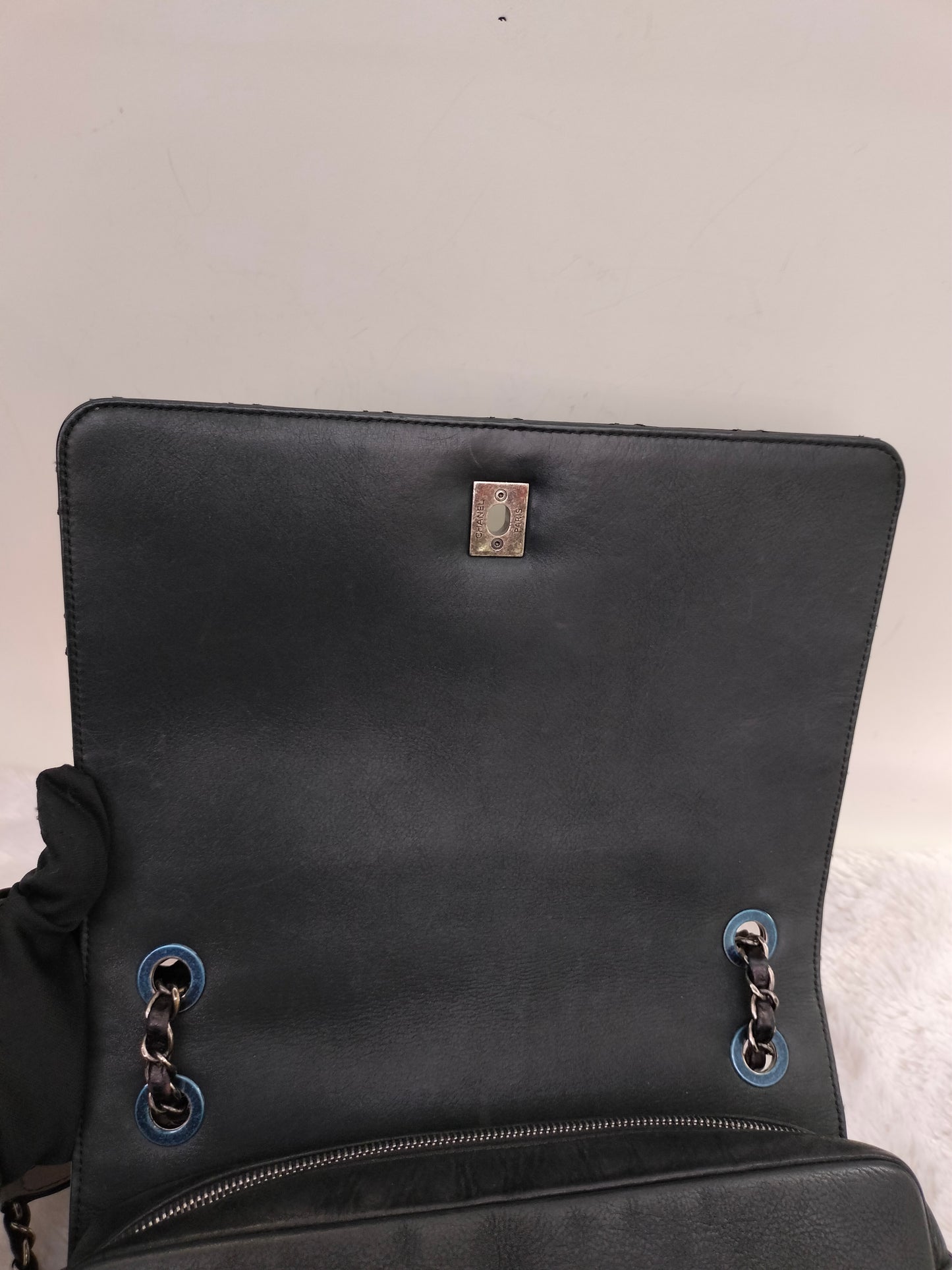 Chanel Day Trip Flap Calfskin Black RHW #22
