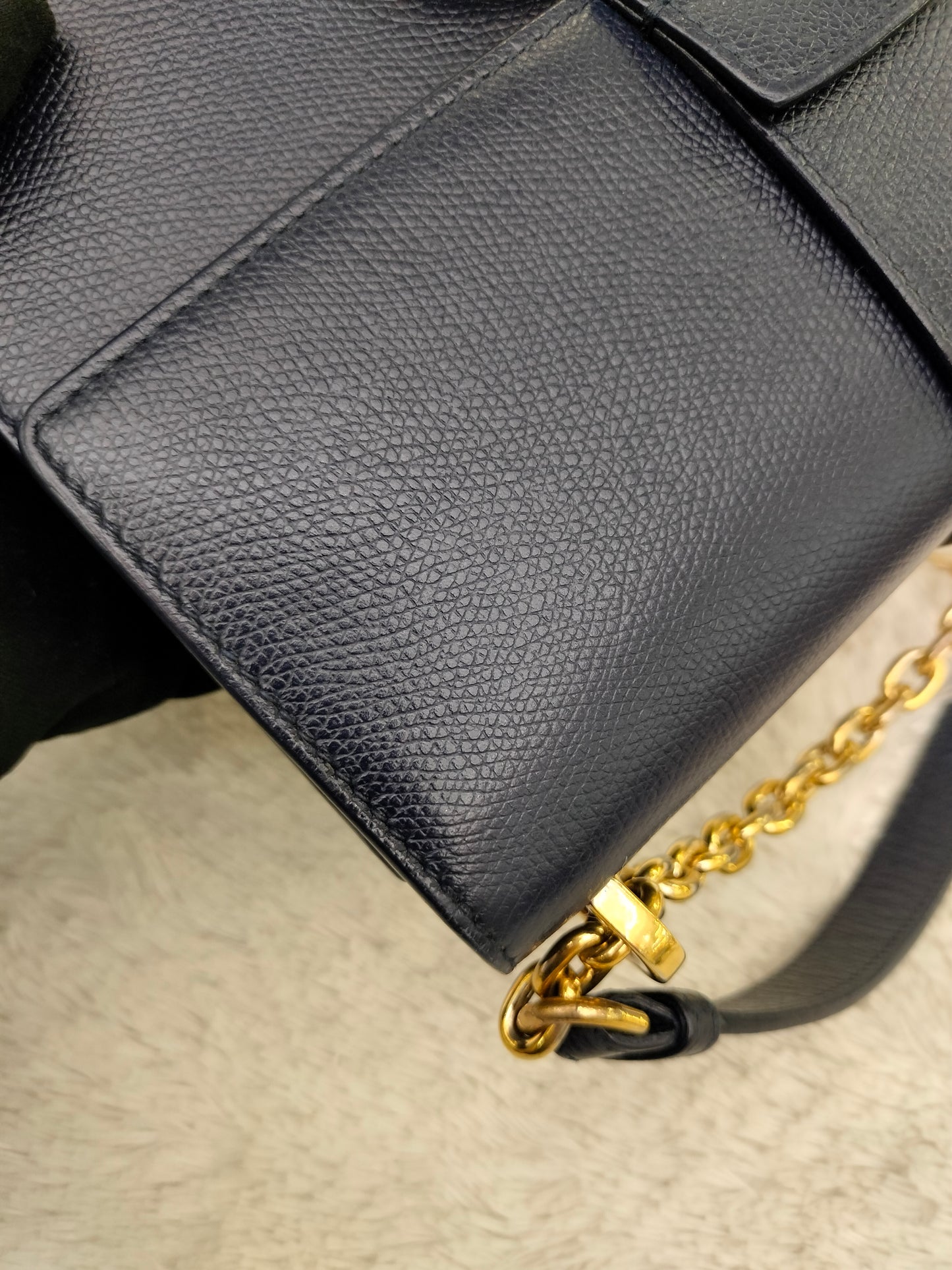Dior Montaigne East West Grained Navy Blue GHW 2019