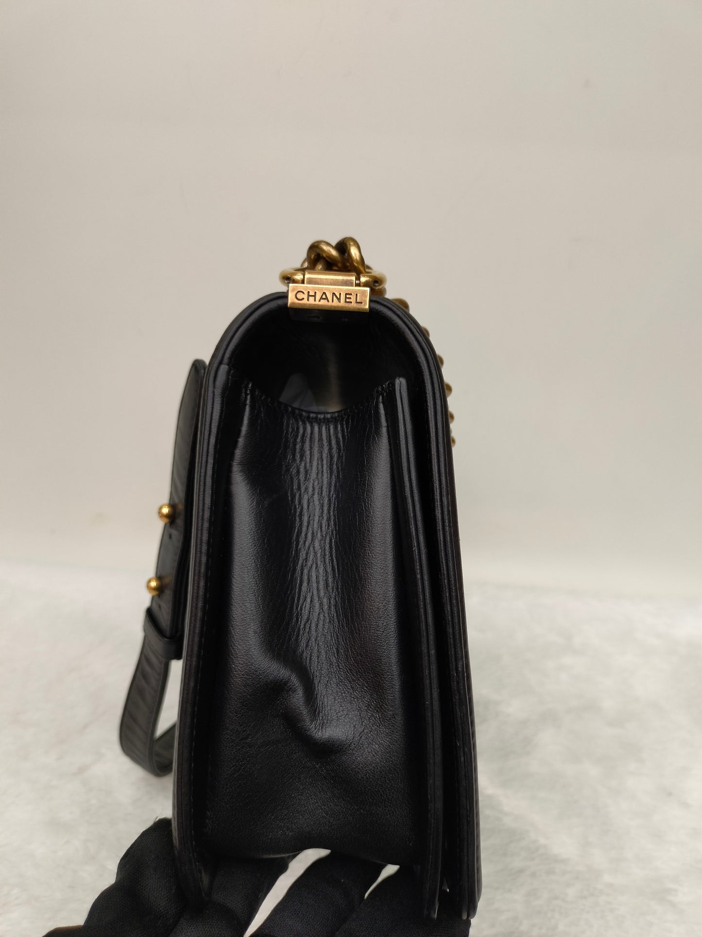 Chanel Boy 28 Calfskin Black RGHW #19