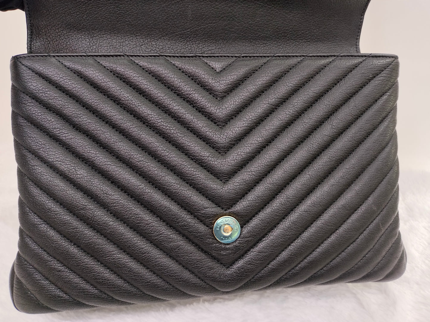 YsL College Large Chevron Black GHW 2020