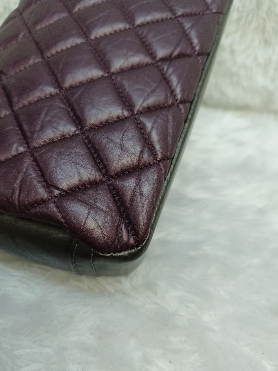 Chanel Mini Flap Lady Pearly Grey Purple SHW #17 Size 19x13x6cm