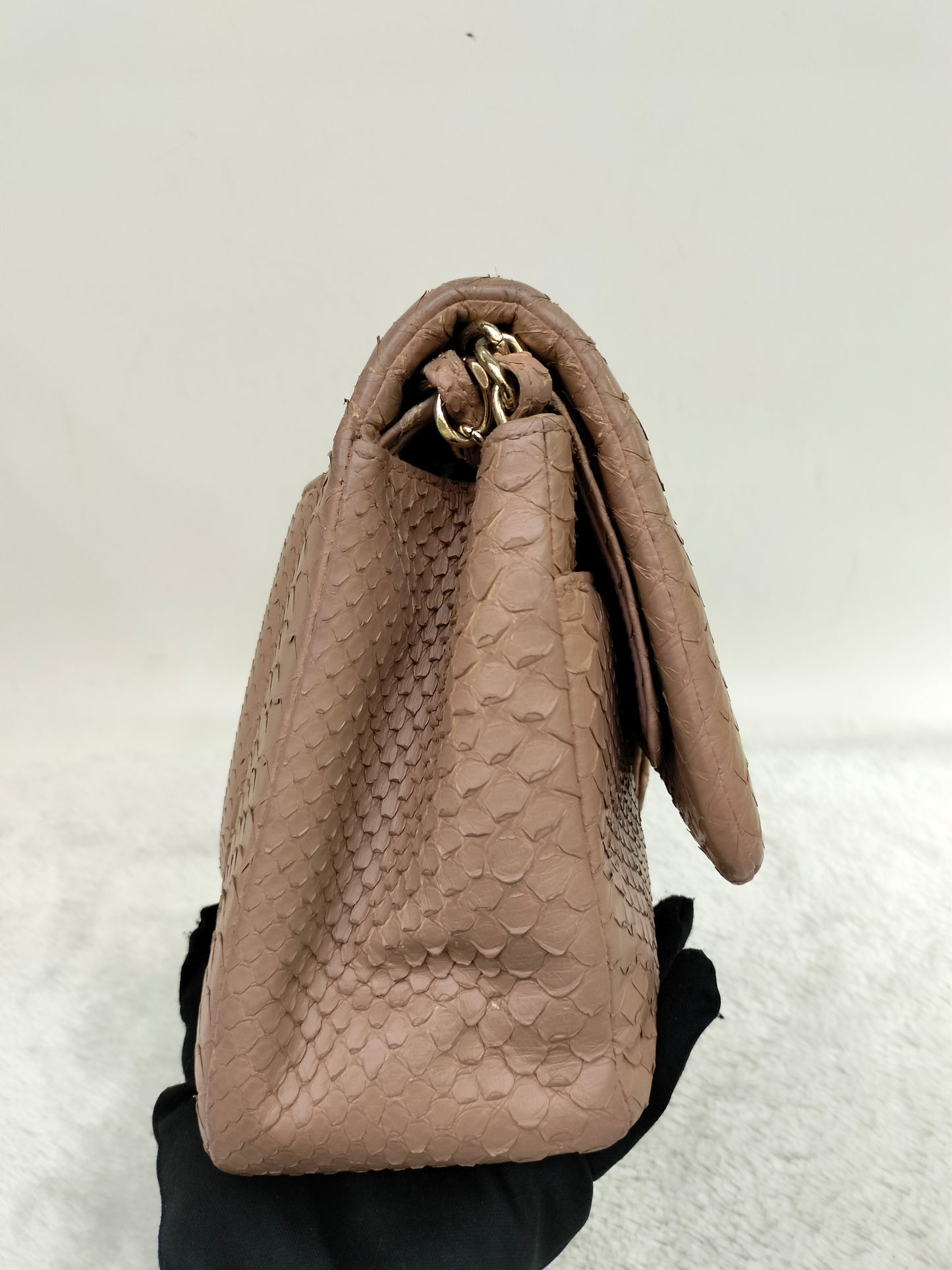 Chanel Jumbo Python Caramel GHW DF #18