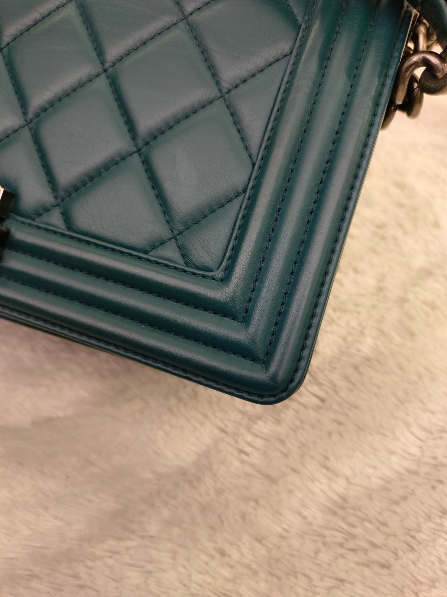 Chanel Boy 25 Lamb Turquoise RHW #19