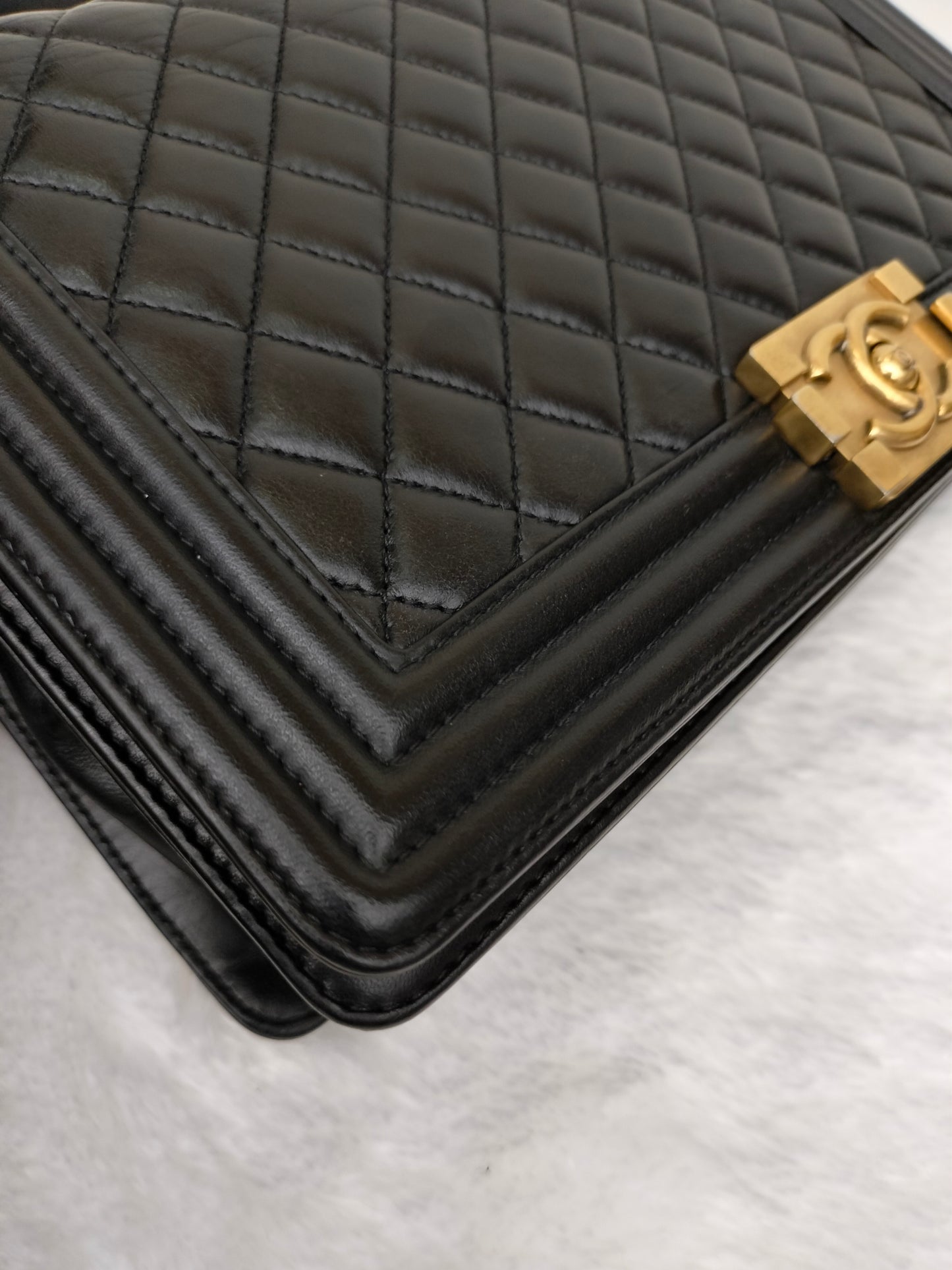 Chanel Boy 28 Calfskin Black RGHW #19