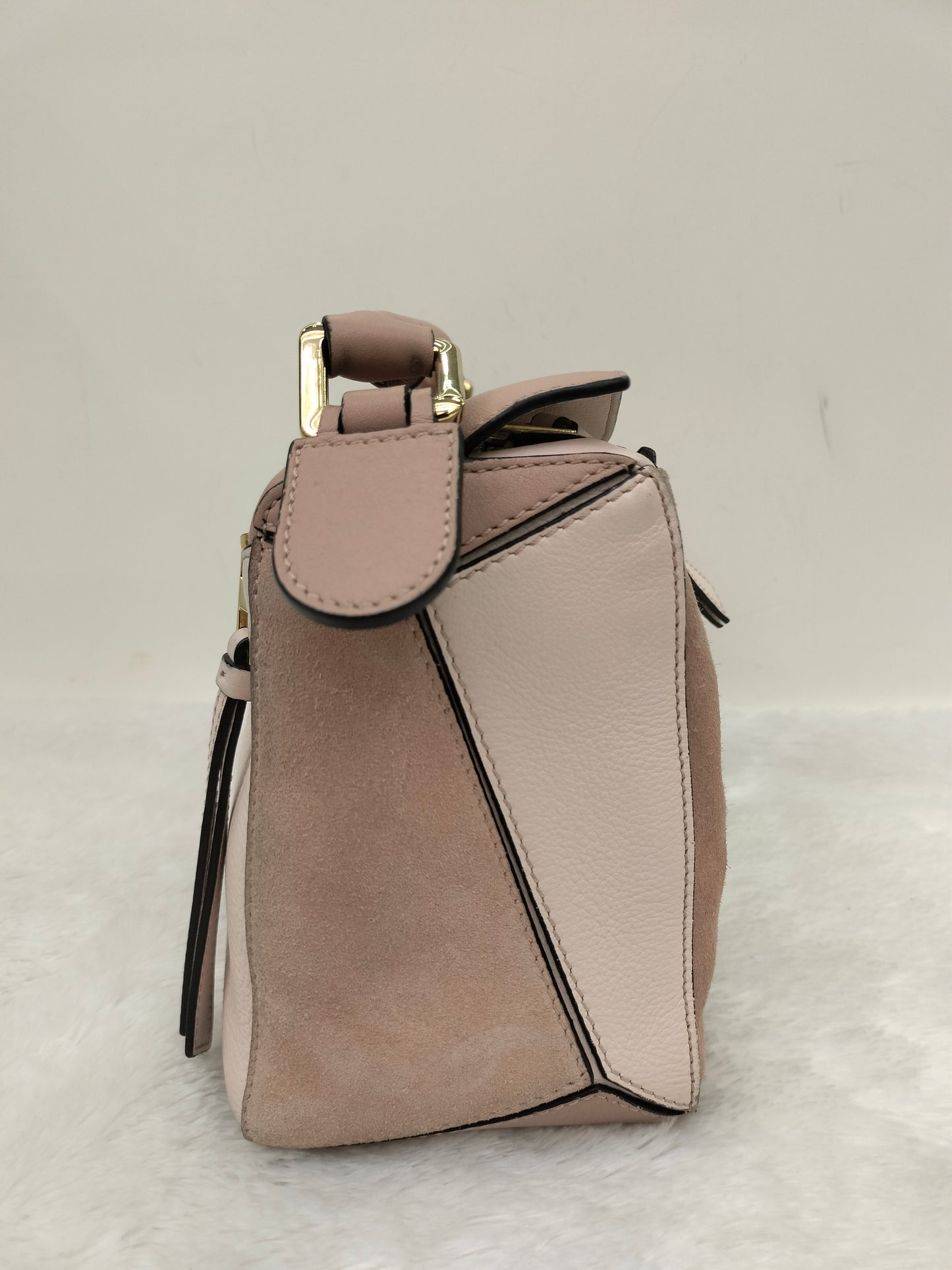 Loewe Puzzle Small Nude Blush Mix Suede GHW 2017
