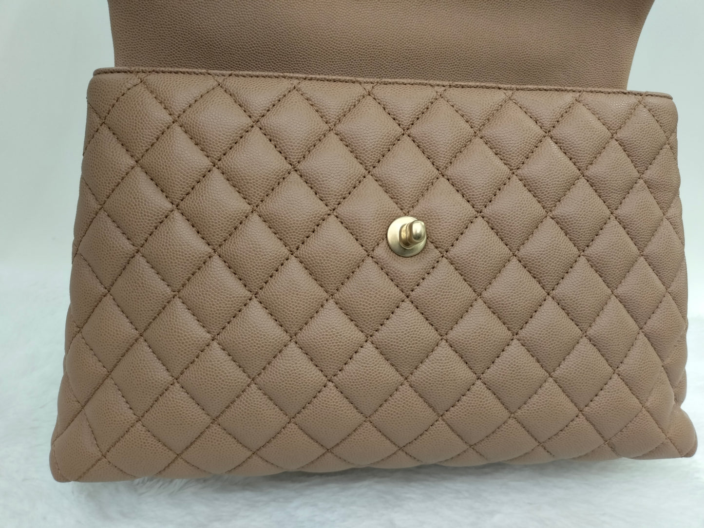 Chanel Coco Handle Large Caramel Handle Lizard GHW #24
