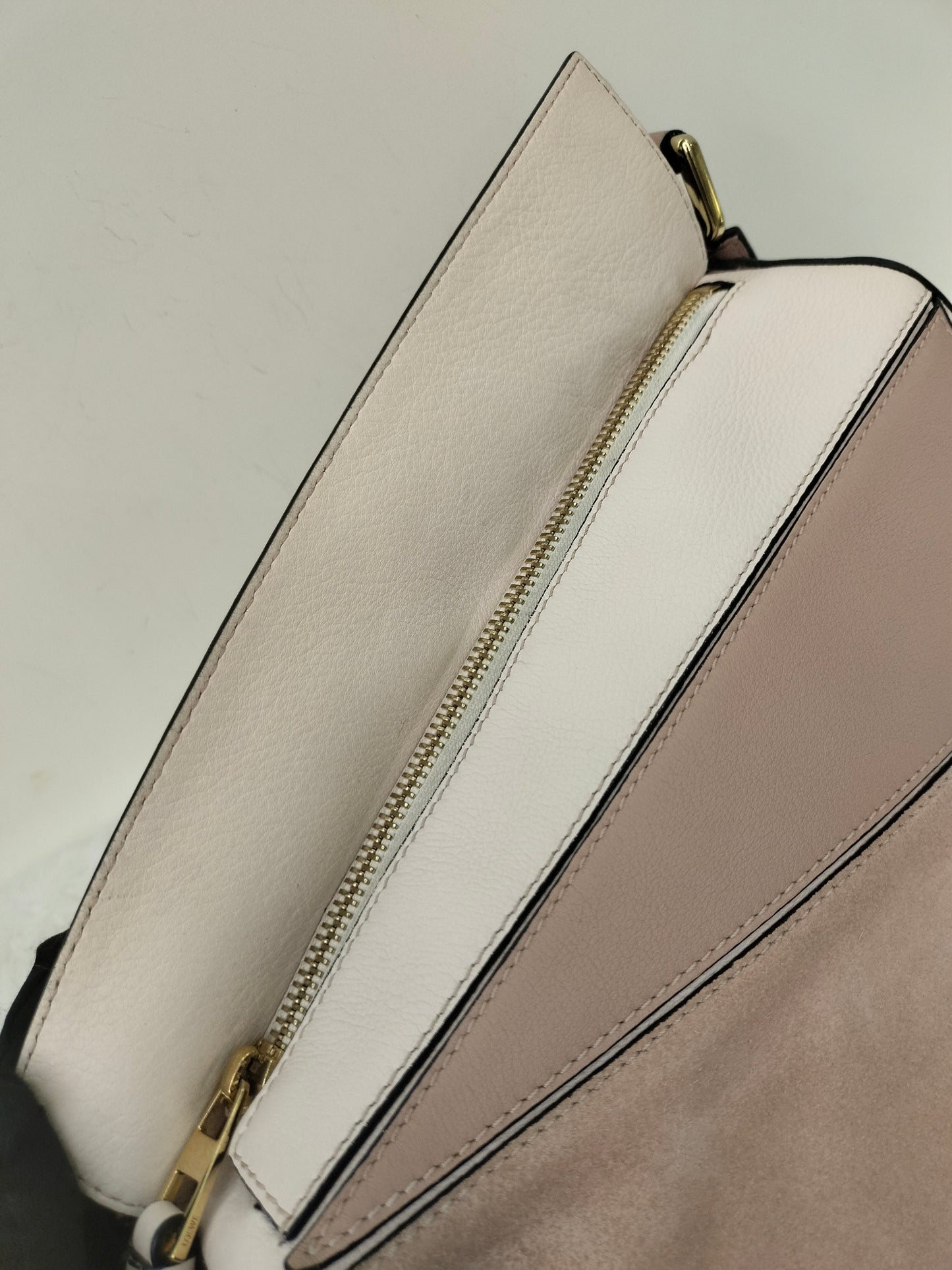 Loewe Puzzle Small Nude Blush Mix Suede GHW 2017