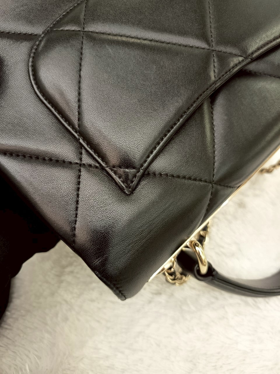 Chanel CC Trendy Small Lamb Black LGHW #28