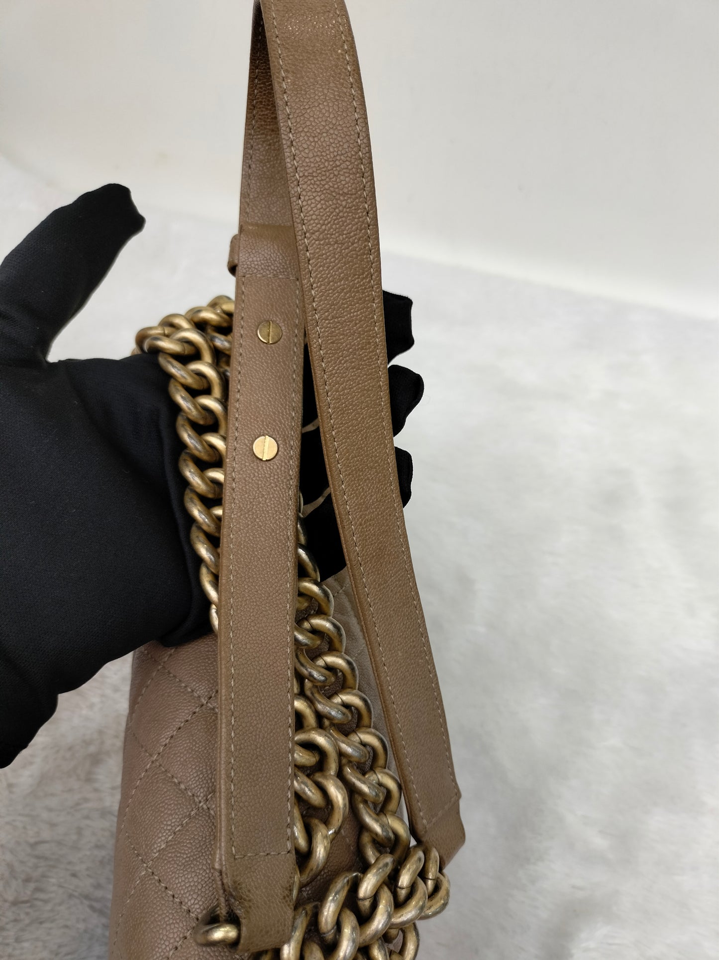 Chanel Boy 25 Caviar Caramel GHW #27