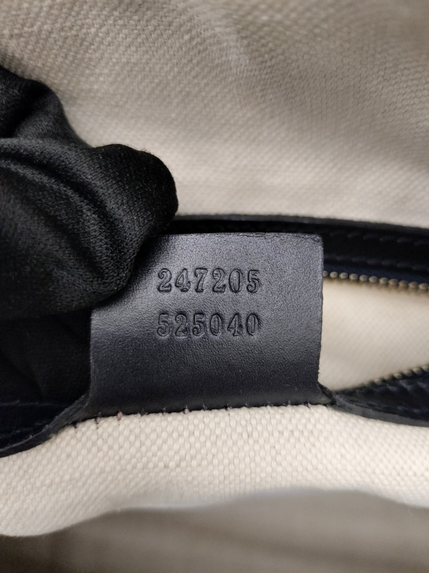 Gucci Boston Canvas Stripe Dark Blue GHW