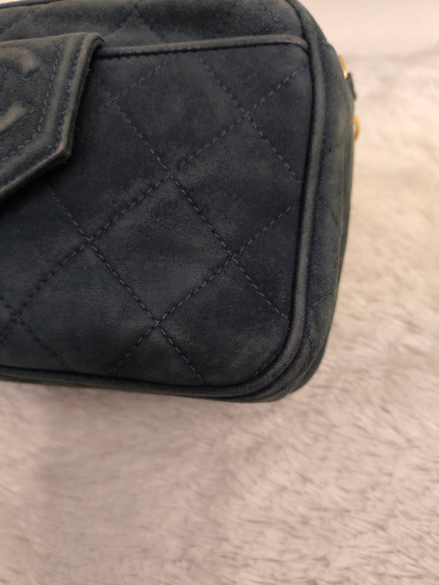 Chanel Mini Camera Suede Navy GHW #1