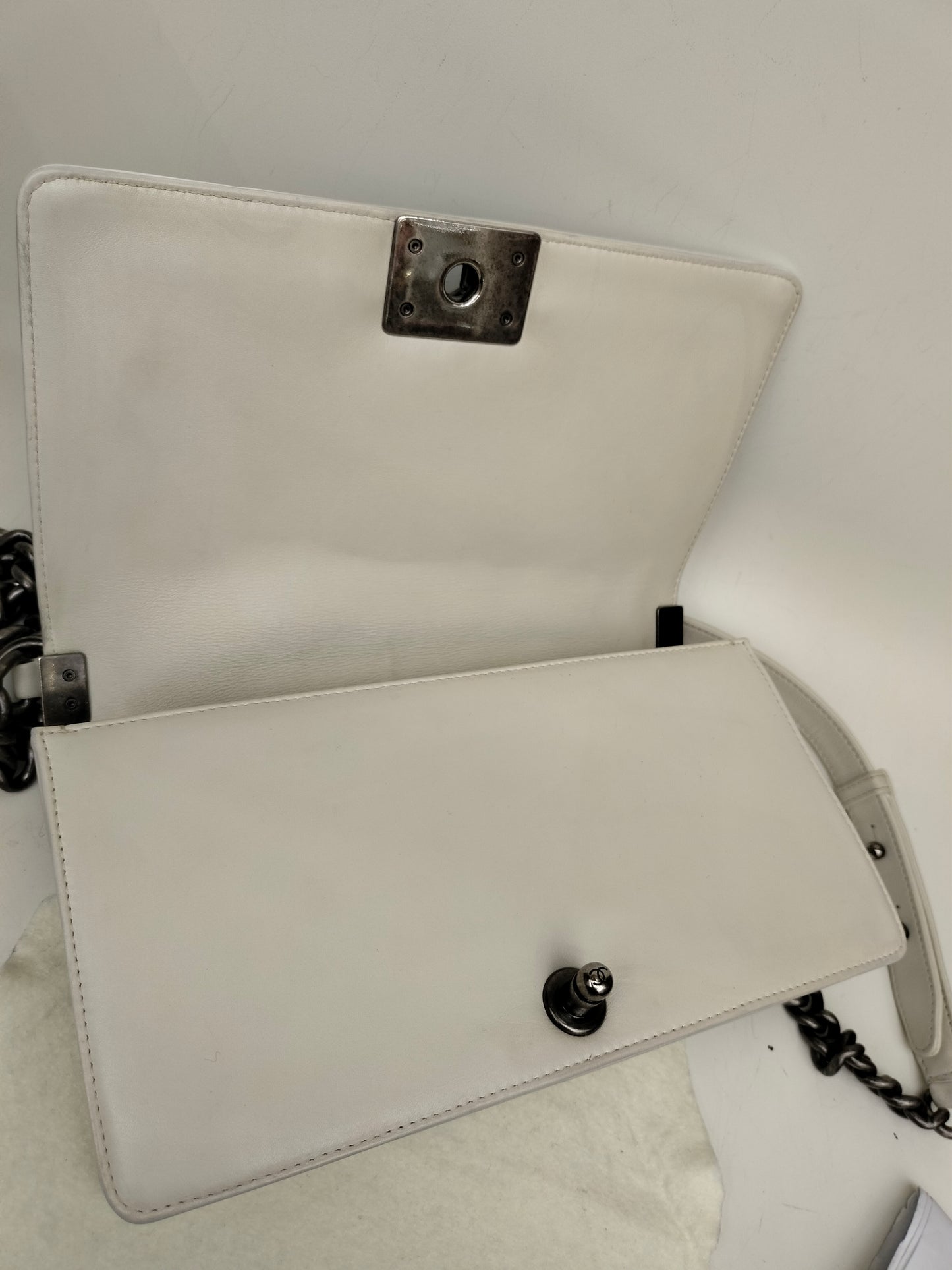 Chanel Boy 25 Rock Python White Blue RHW #17