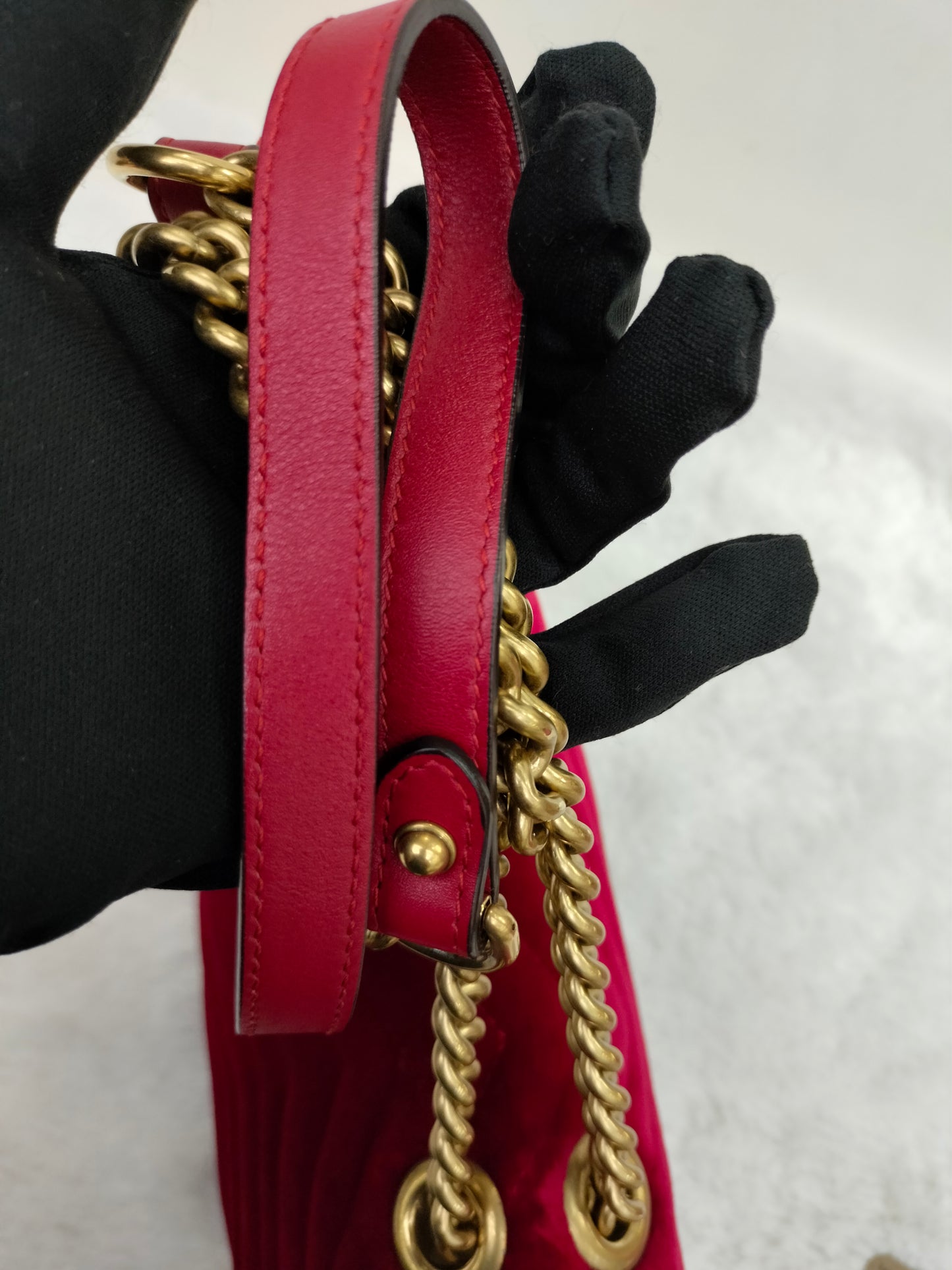 Gucci Marmont Small Velvet Red GHW 2018