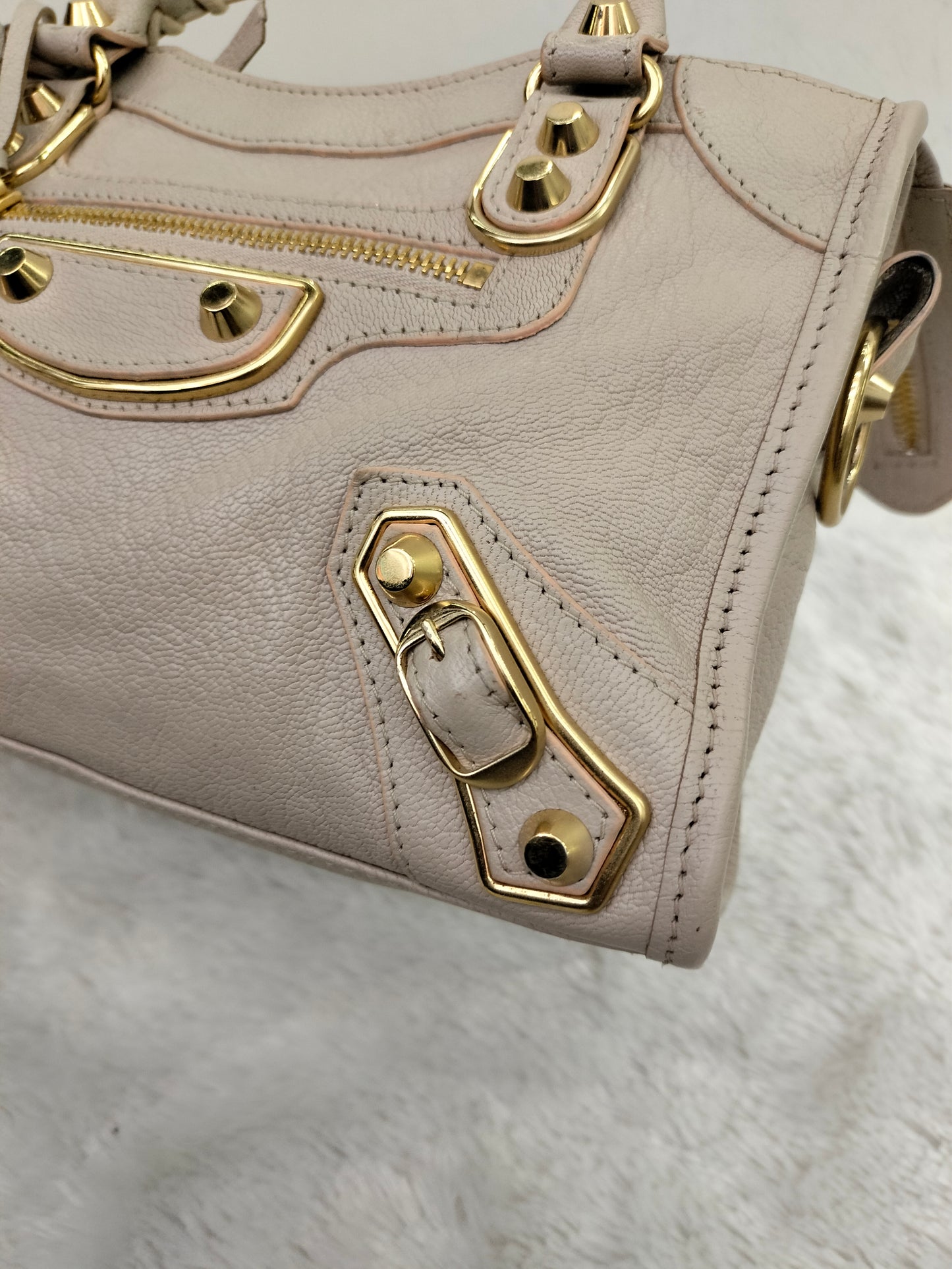 Balenciaga Mini City Edge Pink Beige GHW