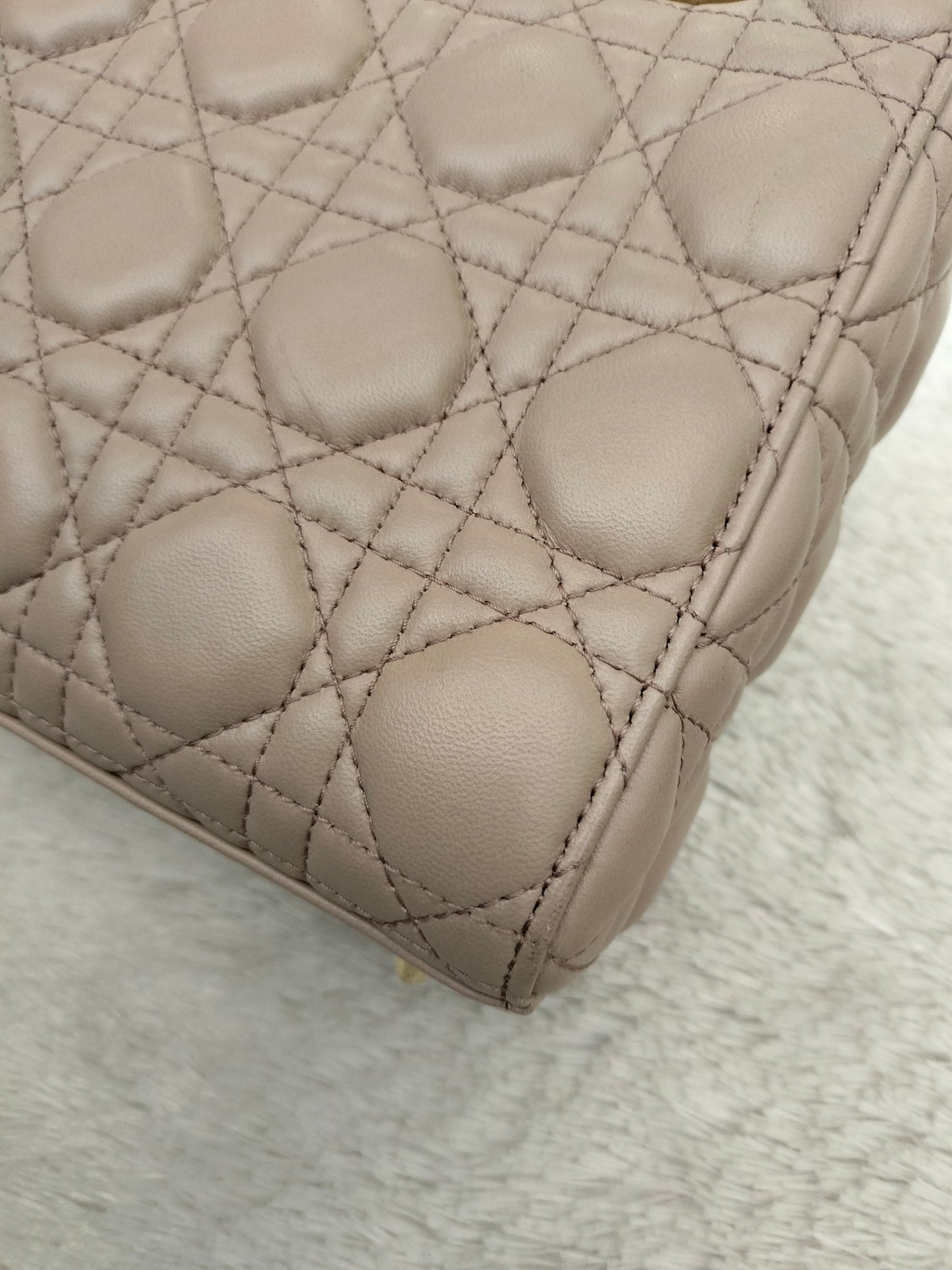 Lady Dior Small Lamb Taupe GHW 2017