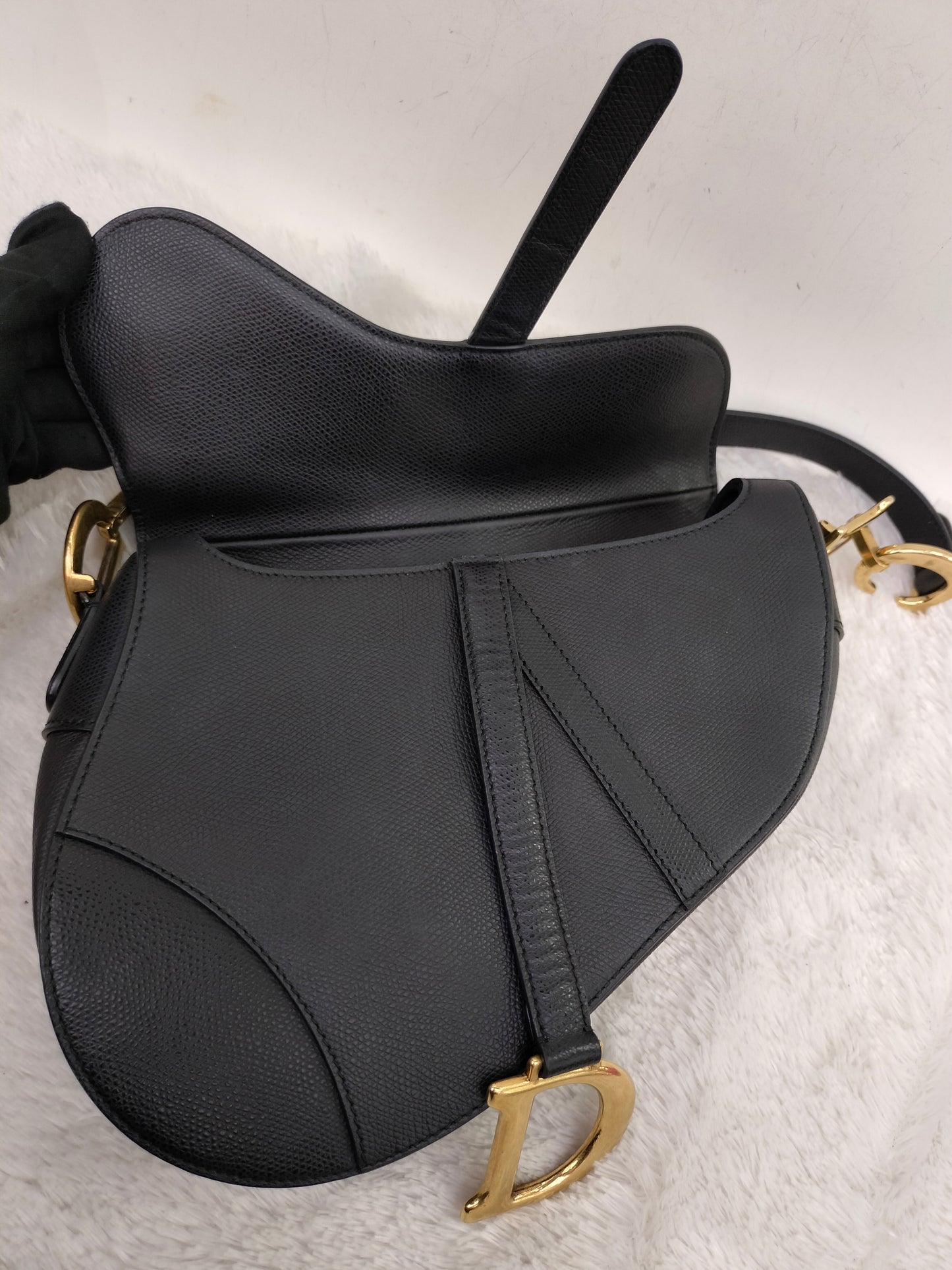 Dior Saddle Medium Grained Black GHW 2018