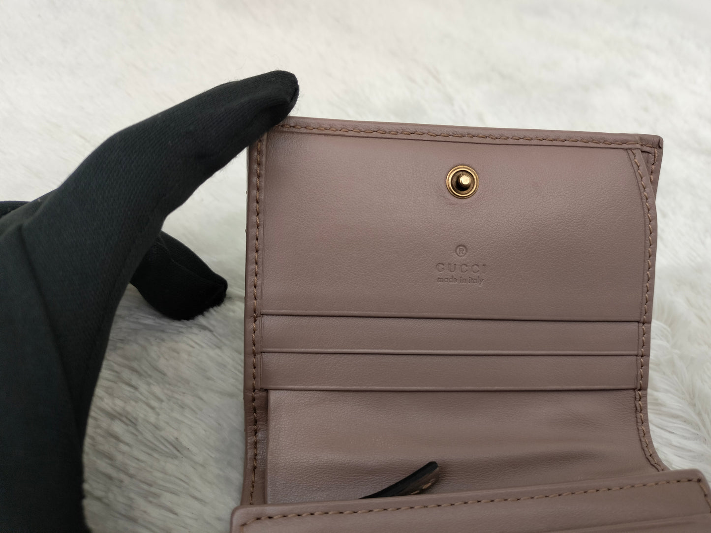 Gucci Card Case Wallet Marmont Dusty Pink GHW