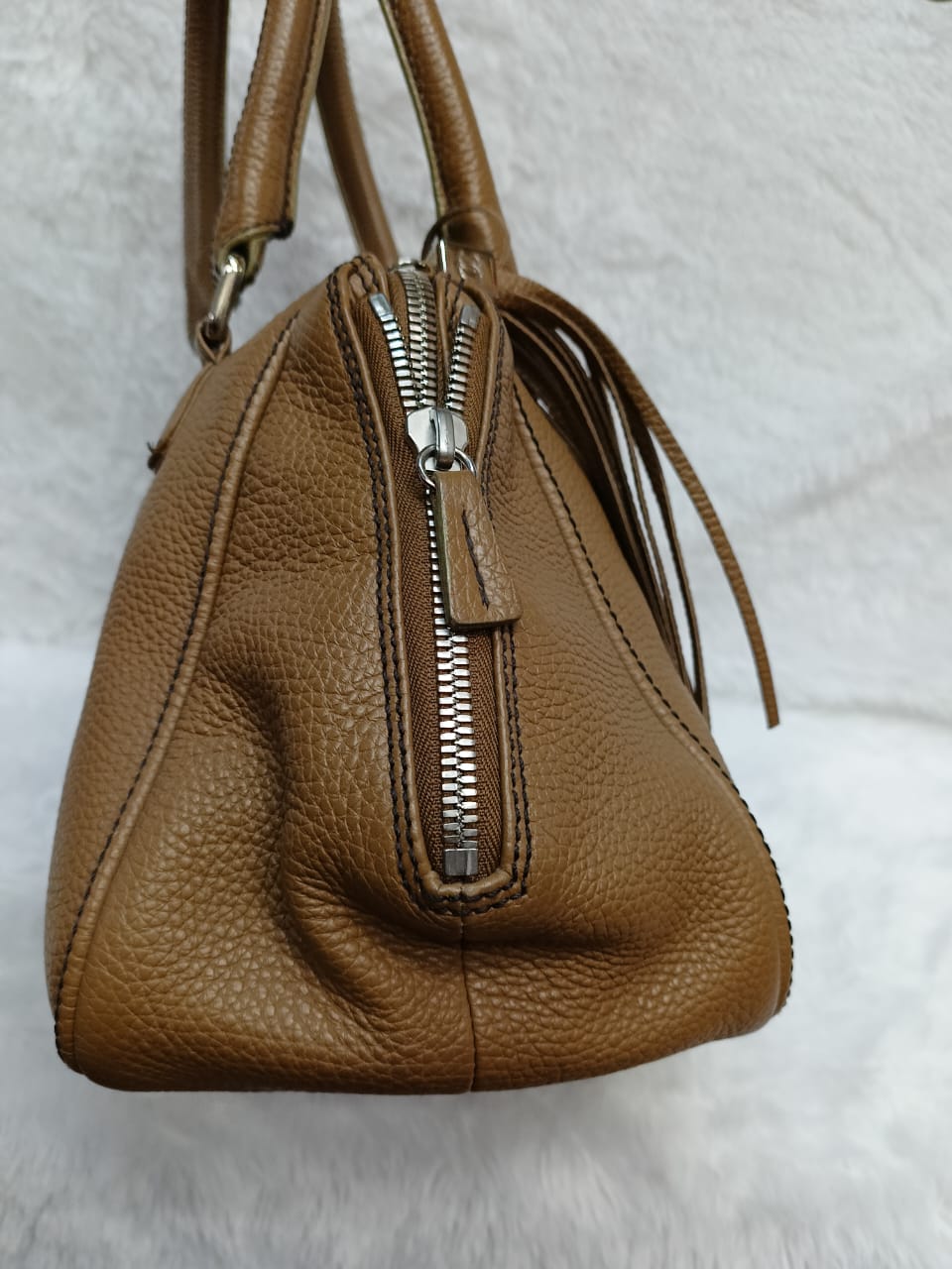 Chanel Lax Tassel Bag Pebbled Large Brown SHW #8