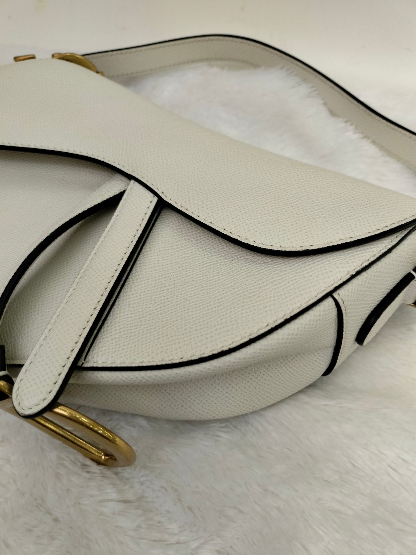 Dior Saddle Medium Grained White GHW 2020